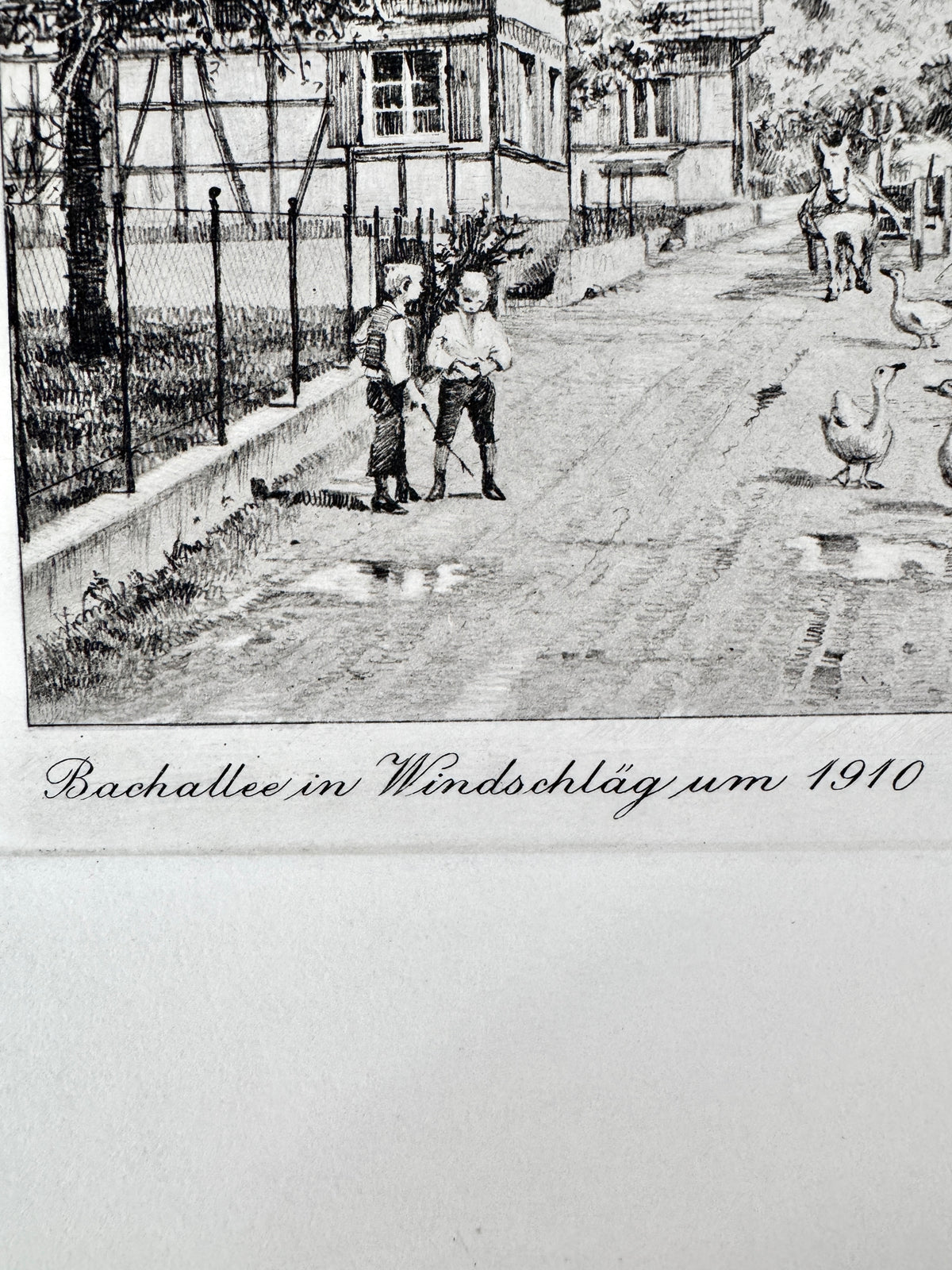 Zell - Weierbach um 1900. Historische Radierung von Heinz Wehlisch