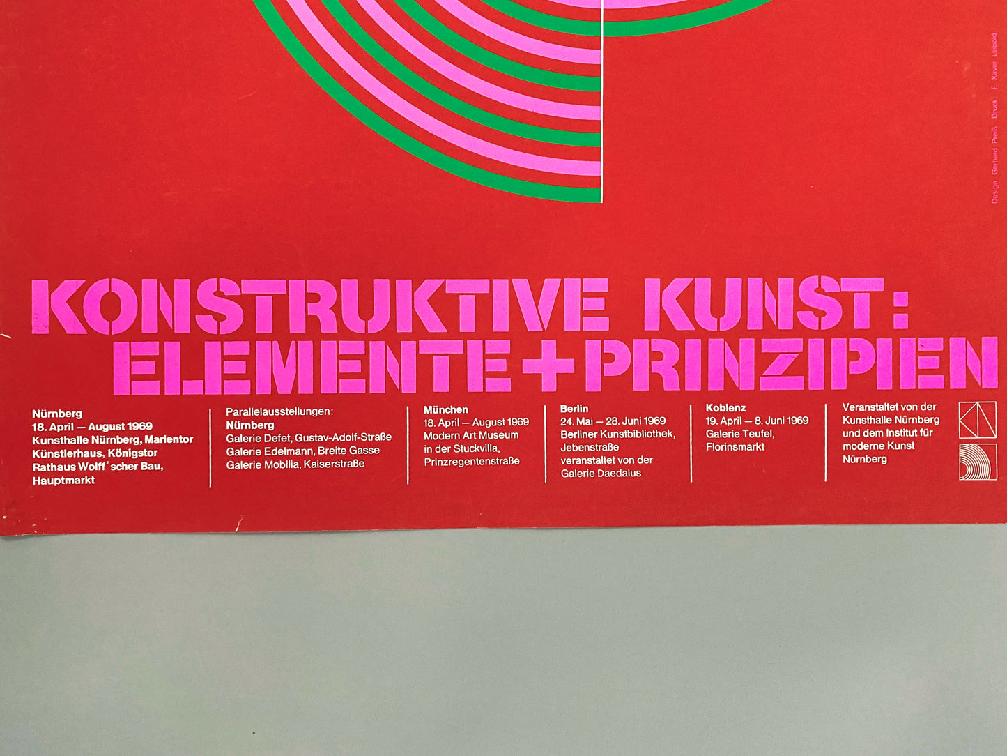 Biennale Nürnberg 1969. Konstruktive Elemente + Prinzipien. Plakat Gerhard Preiß, Siebdruck