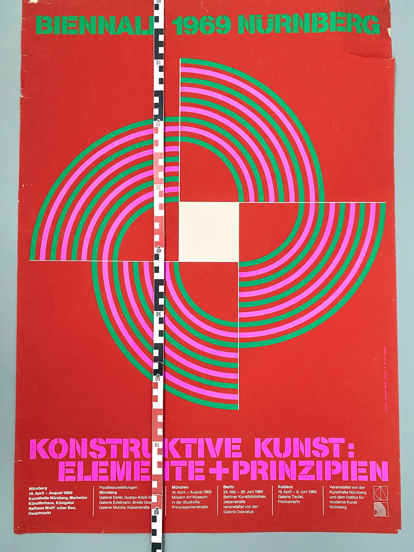 Biennale Nürnberg 1969. Konstruktive Elemente + Prinzipien. Plakat Gerhard Preiß, Siebdruck