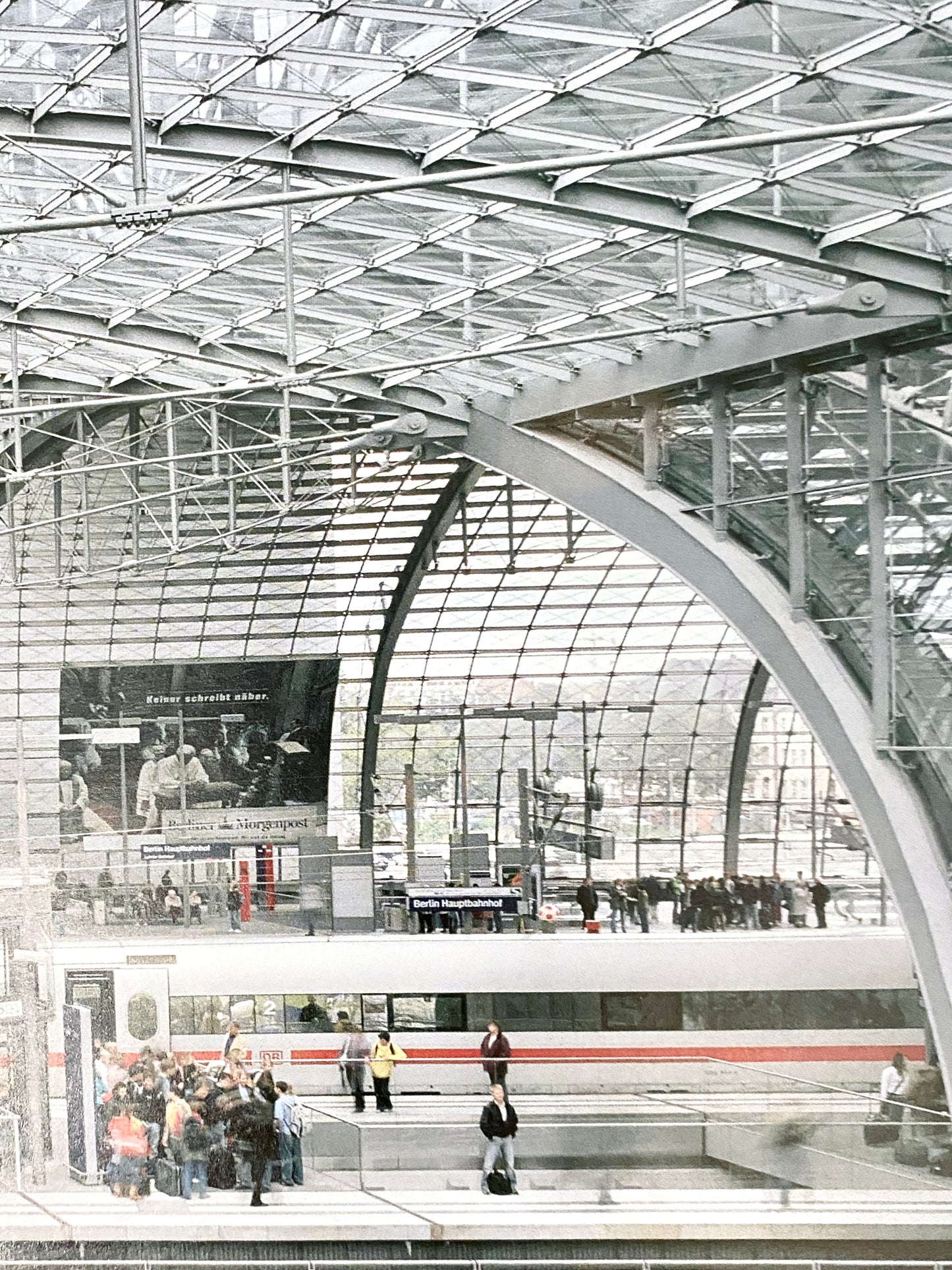 Plakat, Berliner Hauptbahnhof. Architektur-Ausstellung Schlaich Bergermann und Partner, INGENIEUR KUNST Galerie Berlin