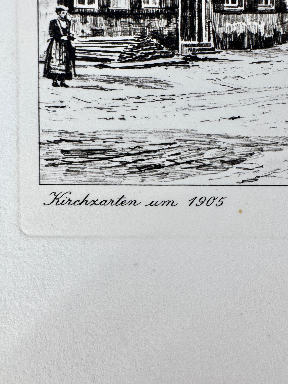 Radierung, Kirschzarten Südschwarzwald, um 1905. Von Heinz Wehlisch