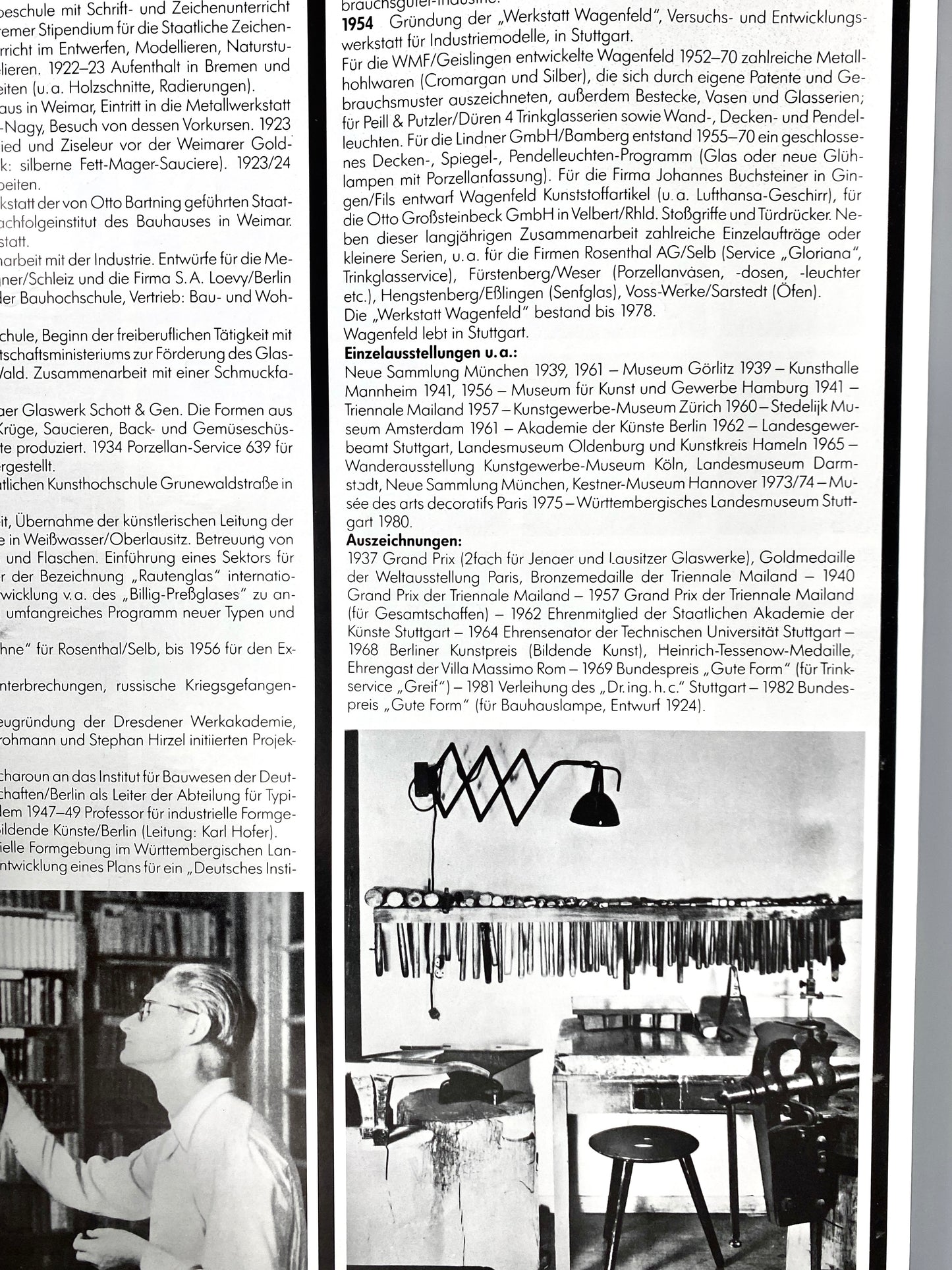 Plakat Wilhelm Wagenfeld, bauhaus Dessau hrsg.