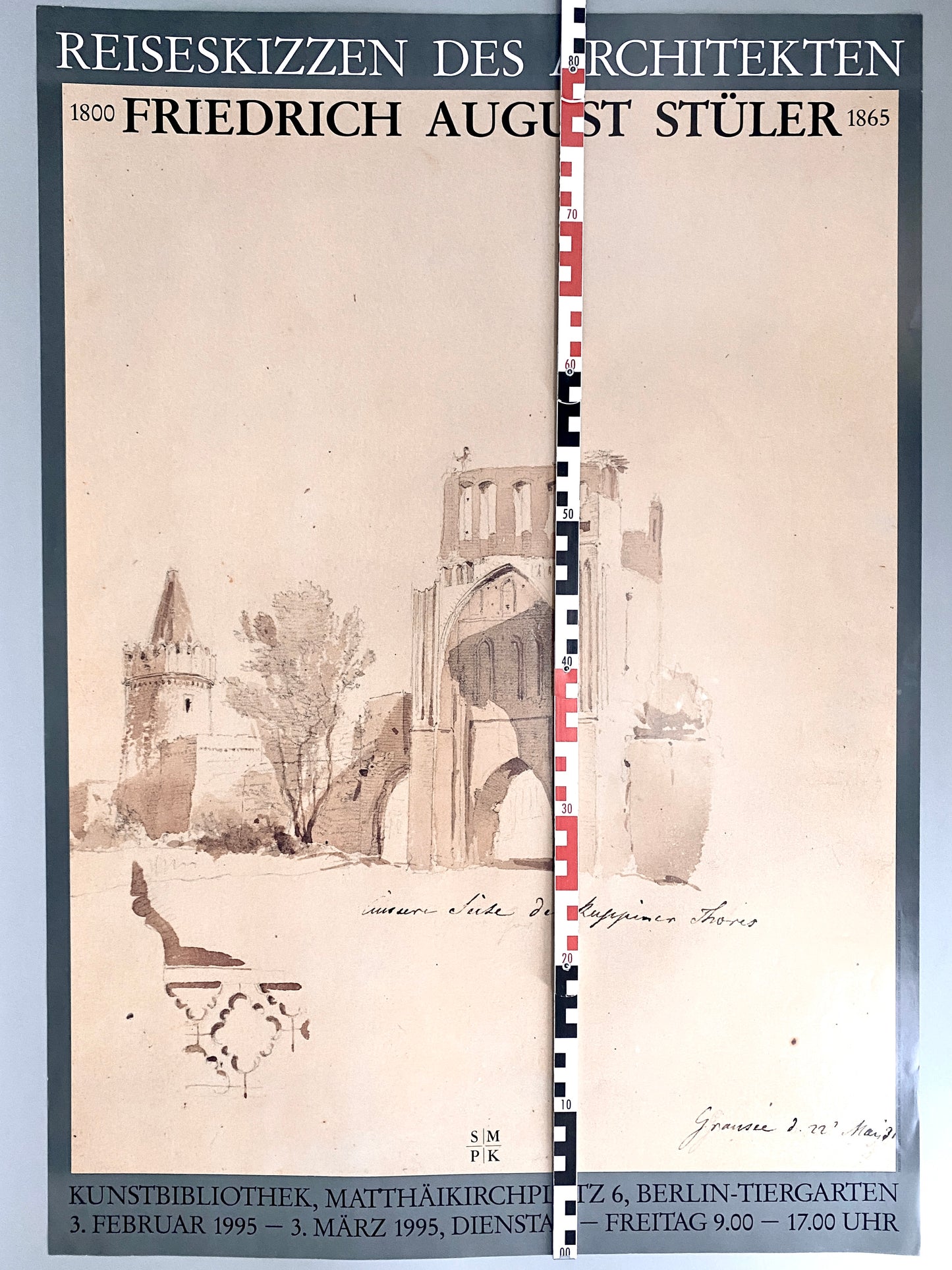 Ausstellungsplakat Friedrich August Stüler, Reiseskizzen des Architekten. Kunstbibliothek Berlin