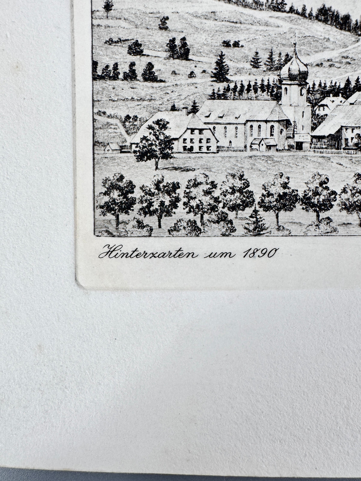 Radierung, Hinterzarten um 1890. Historische Ansicht von Heinz Wehlisch