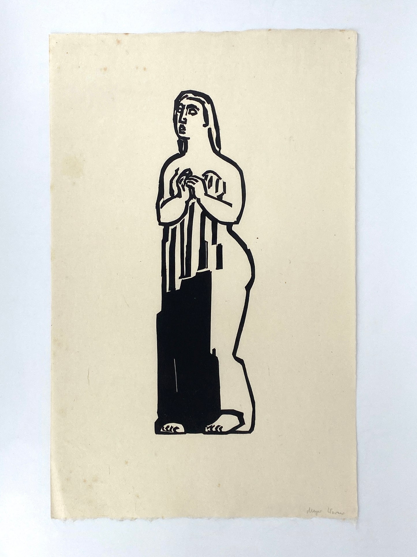 Zwei Holzschnitte von Gustav Heinrich Wolff (1886–1934) mit Nachlass-Stempel, Edition der Griffelkunst-Vereinigung, Hamburg 1965/1966