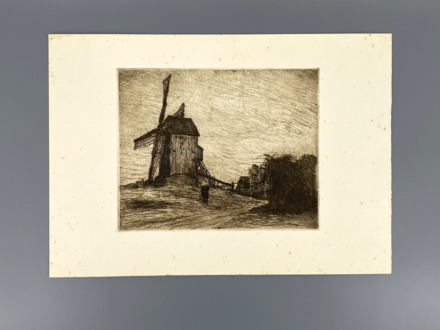 Radierung "Mühle in Döse" von Friedrich Schaper (1869–1956), Edition der Griffelkunst-Vereinigung