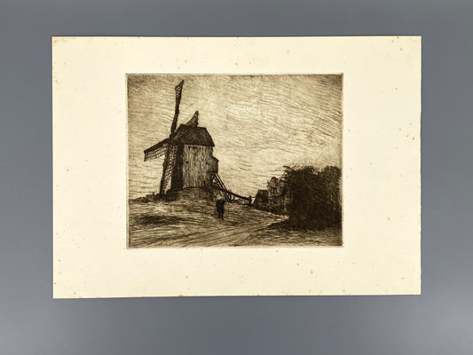 Radierung "Mühle in Döse" von Friedrich Schaper (1869–1956), Edition der Griffelkunst-Vereinigung