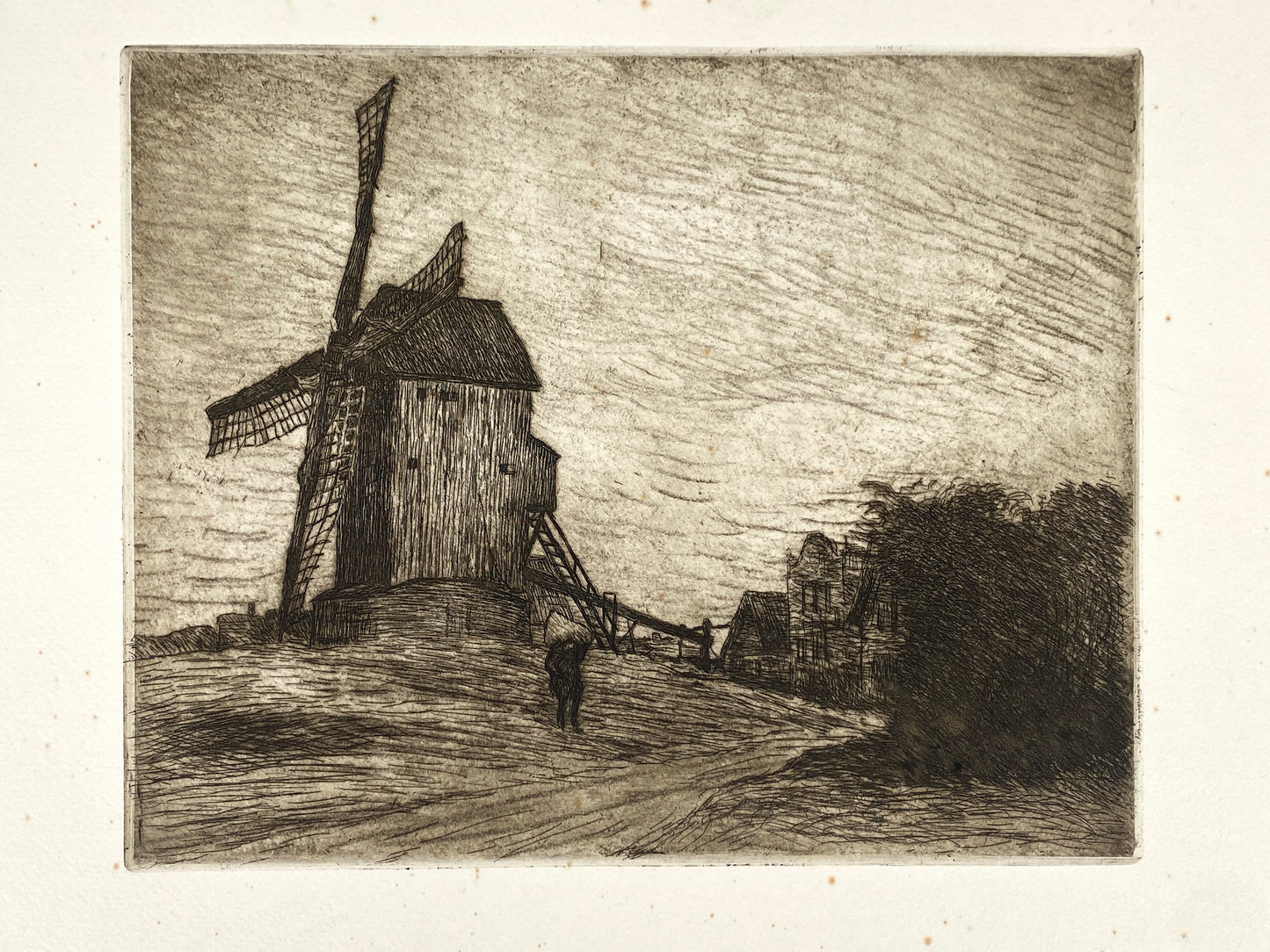 Radierung "Mühle in Döse" von Friedrich Schaper (1869–1956), Edition der Griffelkunst-Vereinigung