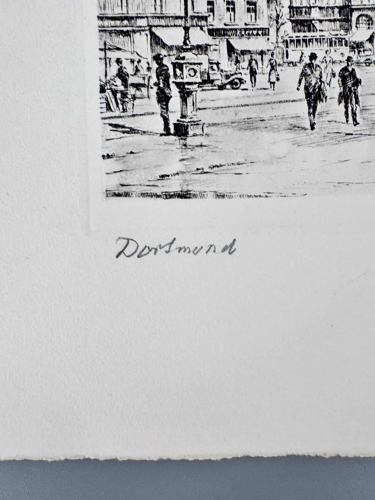 Radierung, Ansicht Dortmund Alter Markt. von Heinz Wehlisch