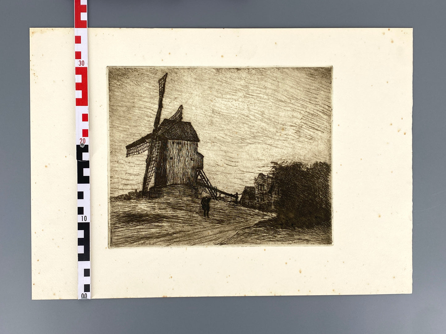 Radierung "Mühle in Döse" von Friedrich Schaper (1869–1956), Edition der Griffelkunst-Vereinigung