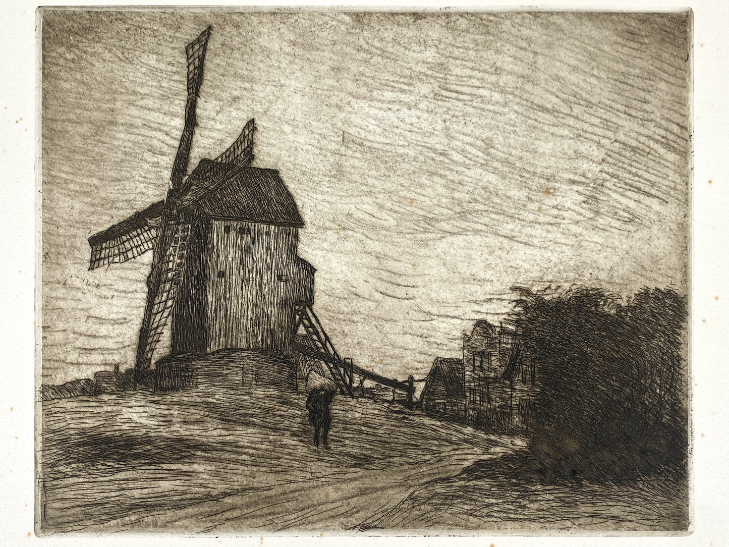 Radierung "Mühle in Döse" von Friedrich Schaper (1869–1956), Edition der Griffelkunst-Vereinigung