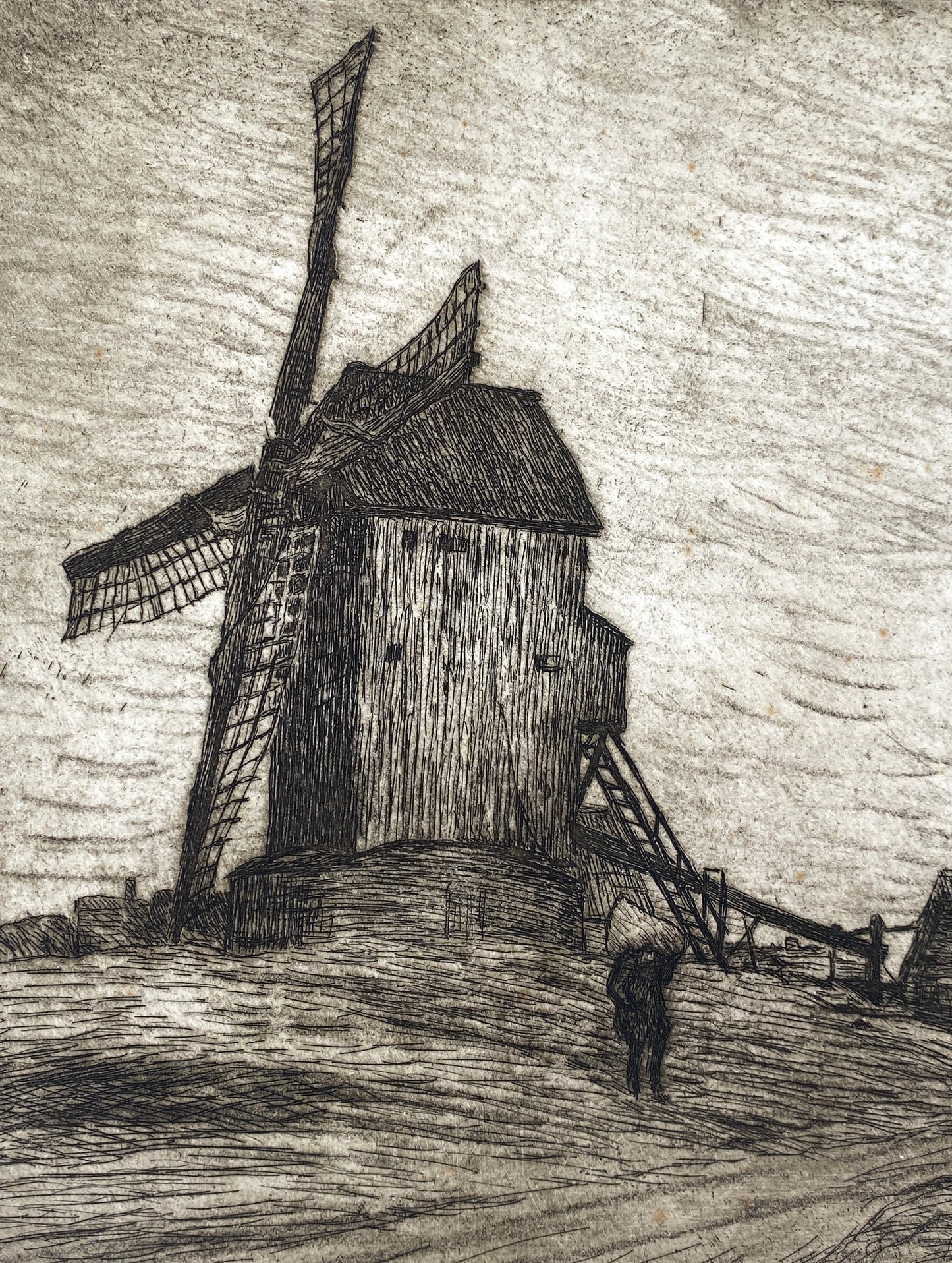 Radierung "Mühle in Döse" von Friedrich Schaper (1869–1956), Edition der Griffelkunst-Vereinigung