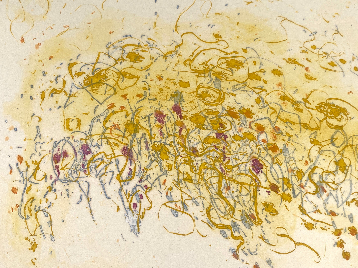 Signierte und nummerierte Aquatinta-Radierung "Point de repère" von Zoran Mušič (1909–2005), Jahresgabe der Kestner-Gesellschaft, Hannover 1964