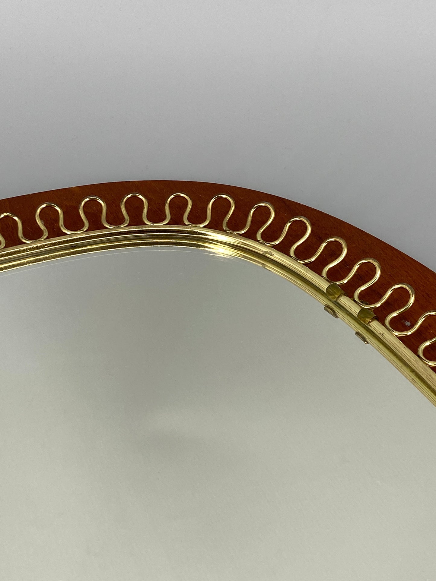 Mid Century Spiegel aus Teakholz, 1950er
