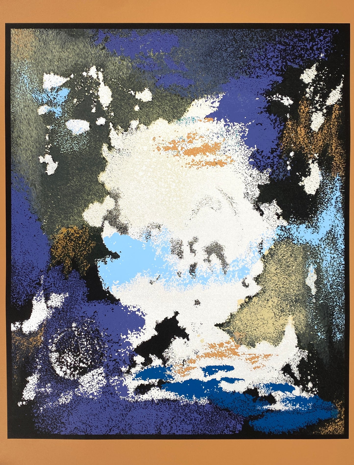 Siebdruck "Sommernachtstraum" mit glänzender Silberfarbe von Ernst Jörg Kruttschnitt, 1988