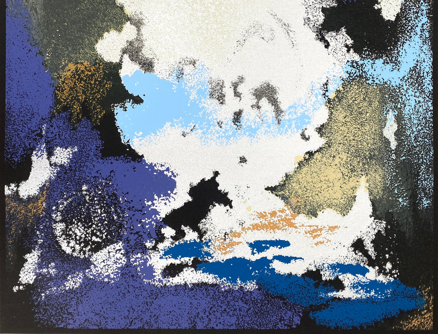 Siebdruck "Sommernachtstraum" mit glänzender Silberfarbe von Ernst Jörg Kruttschnitt, 1988