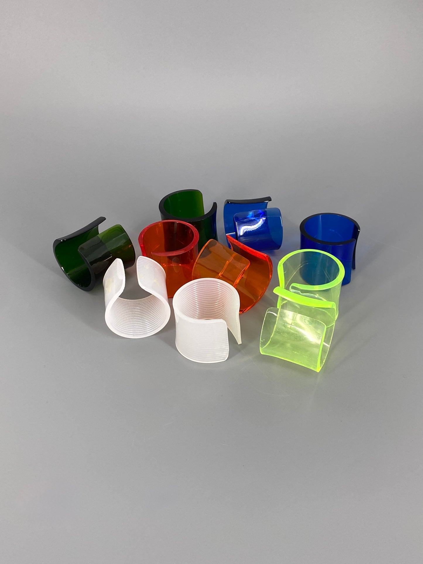 10 Bunte Serviettenringe aus Kunststoff, Vintage