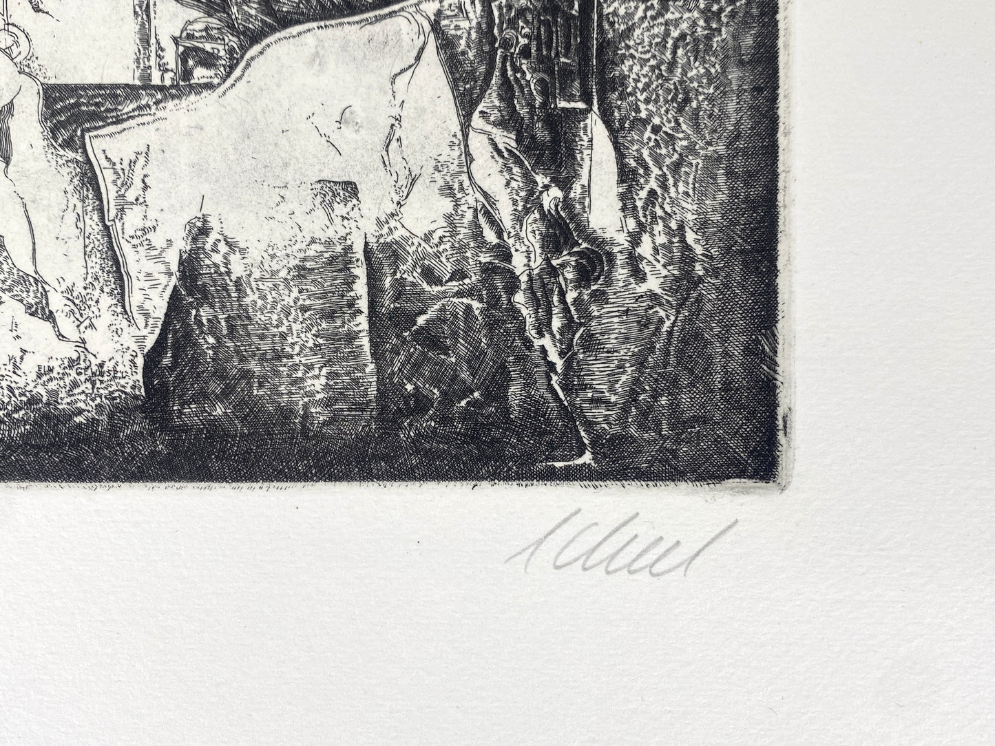 Radierung "Interieur" von Udo Scheel (geb. 1940), Edition der Griffelkunst-Vereinigung, Hamburg 1968