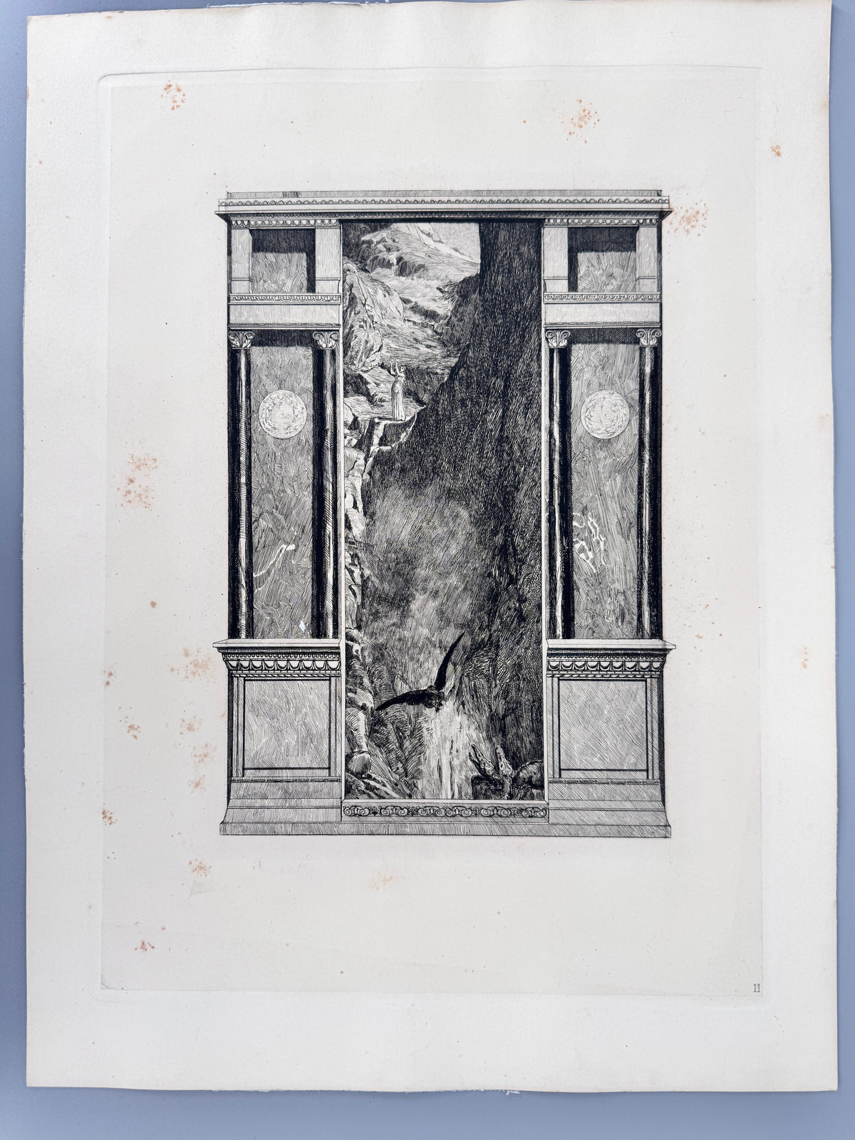 Max Klinger - Psyche und der Adler Jupiters. Aus: Amor und Psyche, Blatt 11