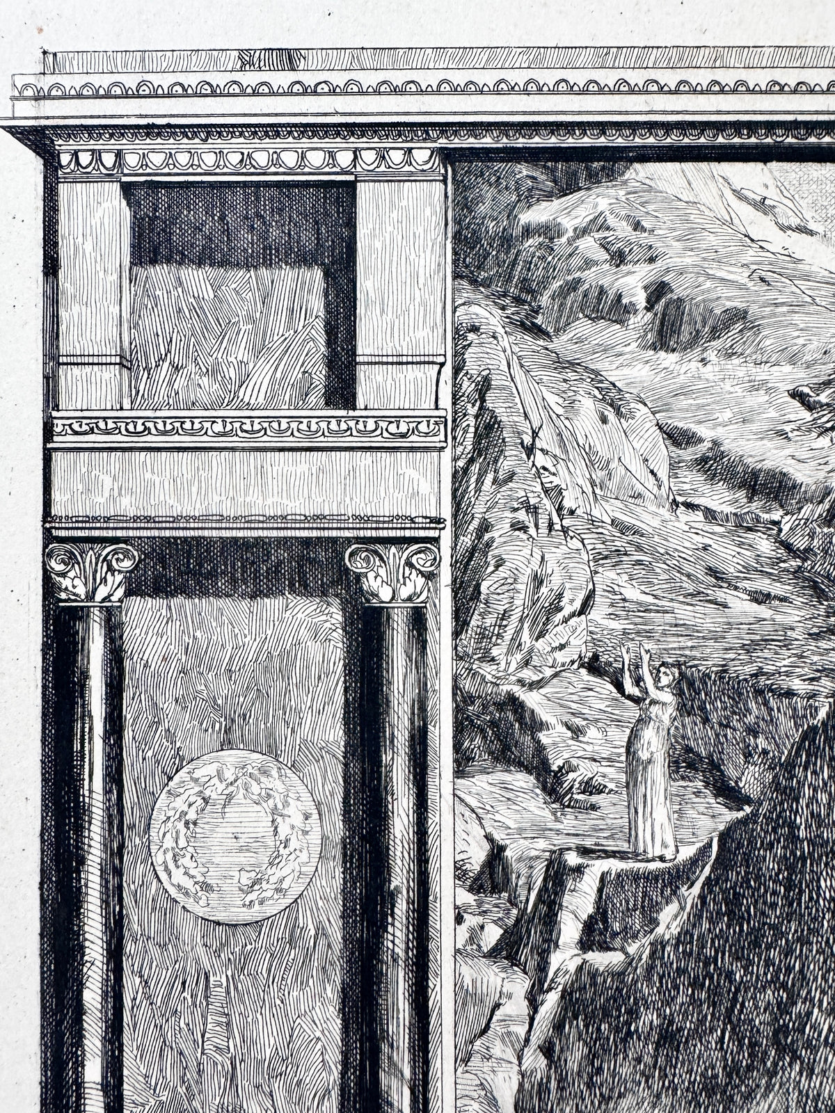 Max Klinger - Psyche und der Adler Jupiters. Aus: Amor und Psyche, Blatt 11