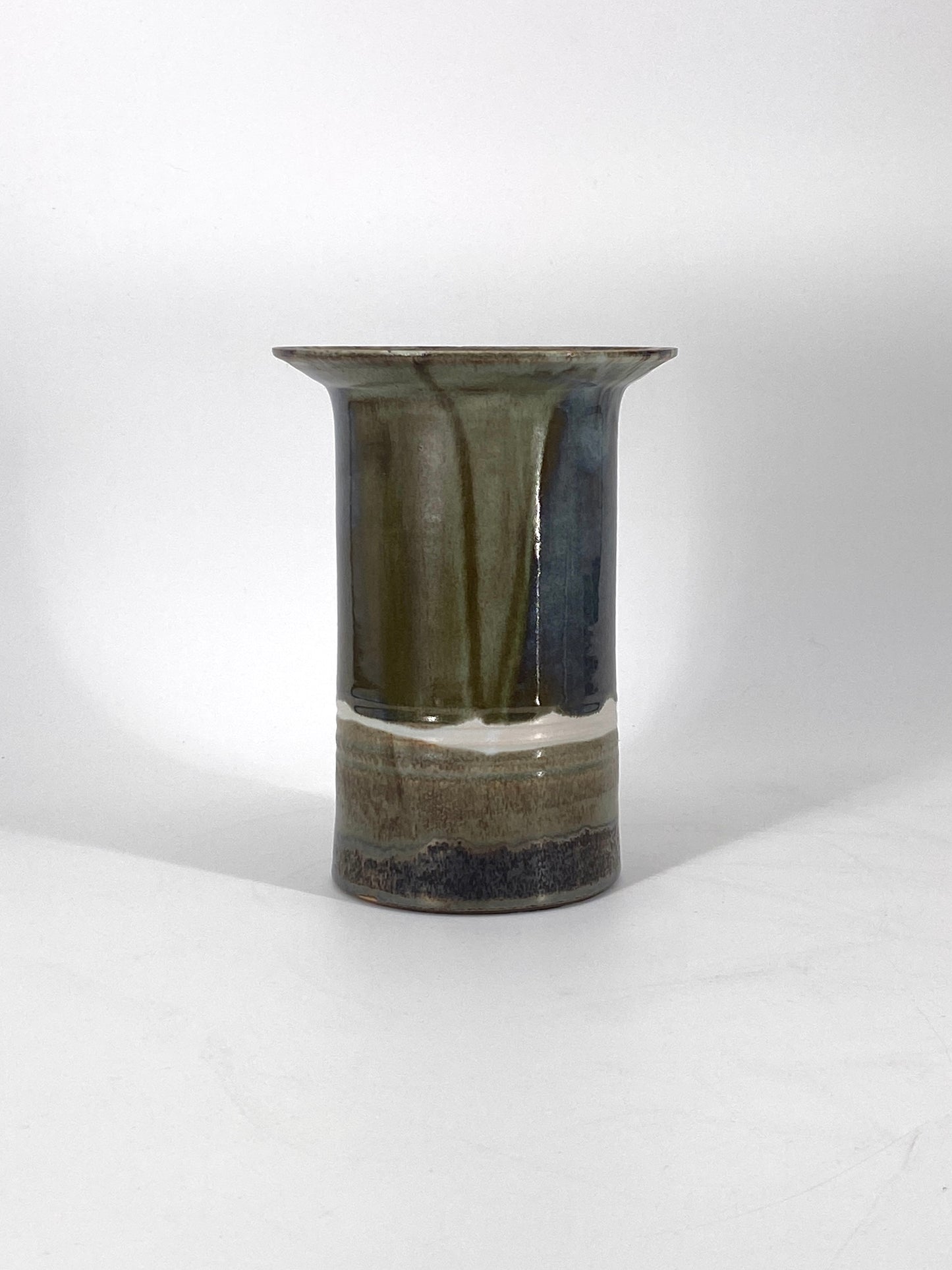 Studiokeramik Vase mit grünem Farbverlauf, 70er