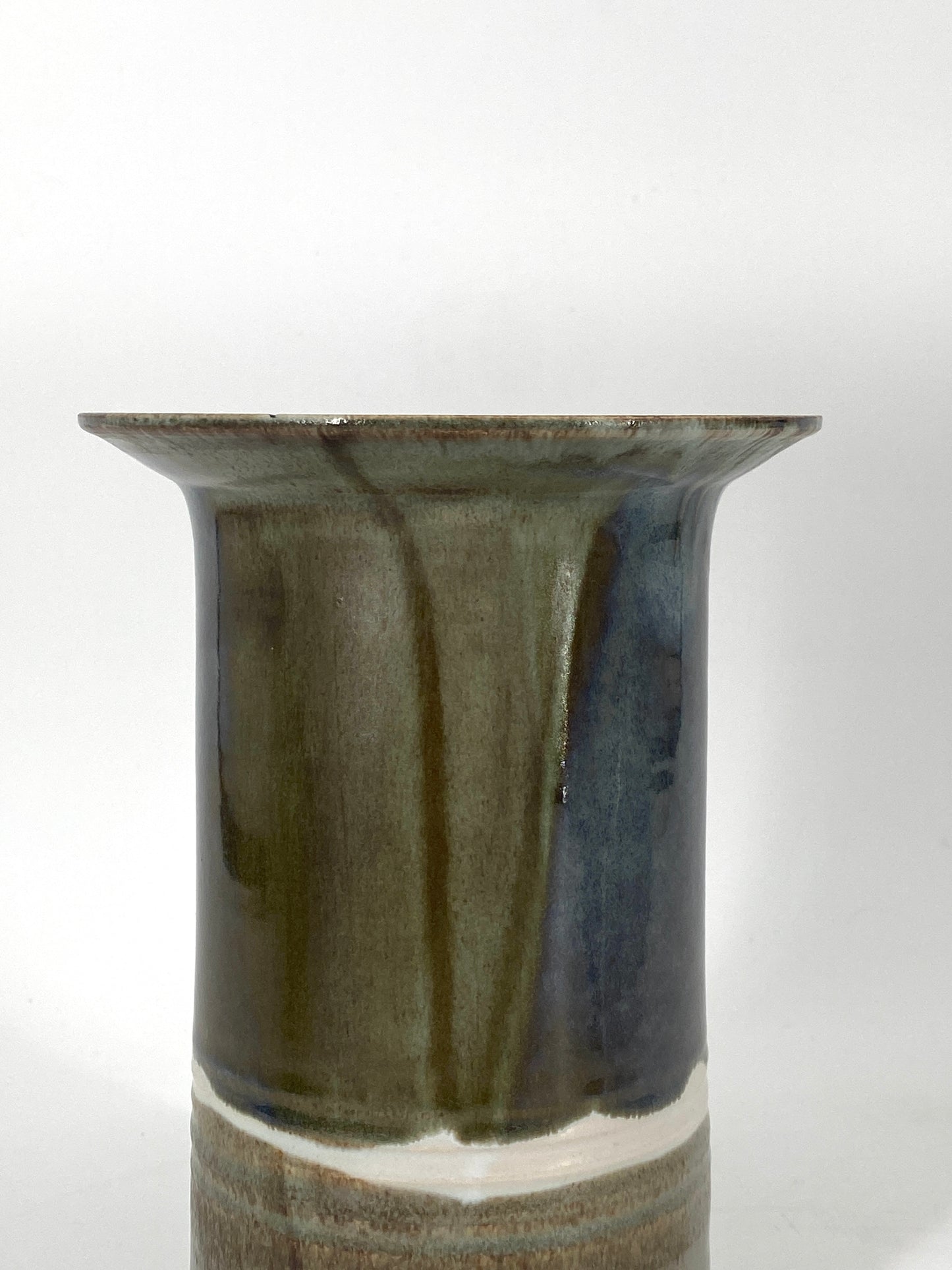 Studiokeramik Vase mit grünem Farbverlauf, 70er