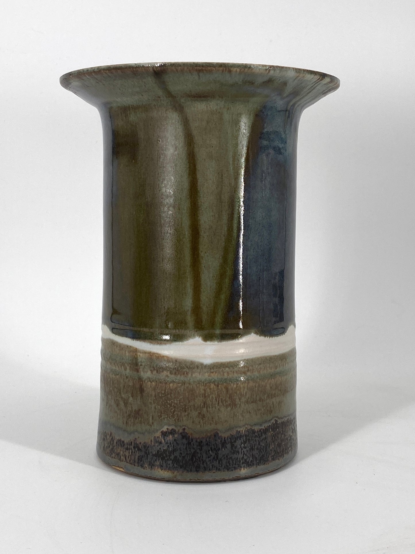 Studiokeramik Vase mit grünem Farbverlauf, 70er