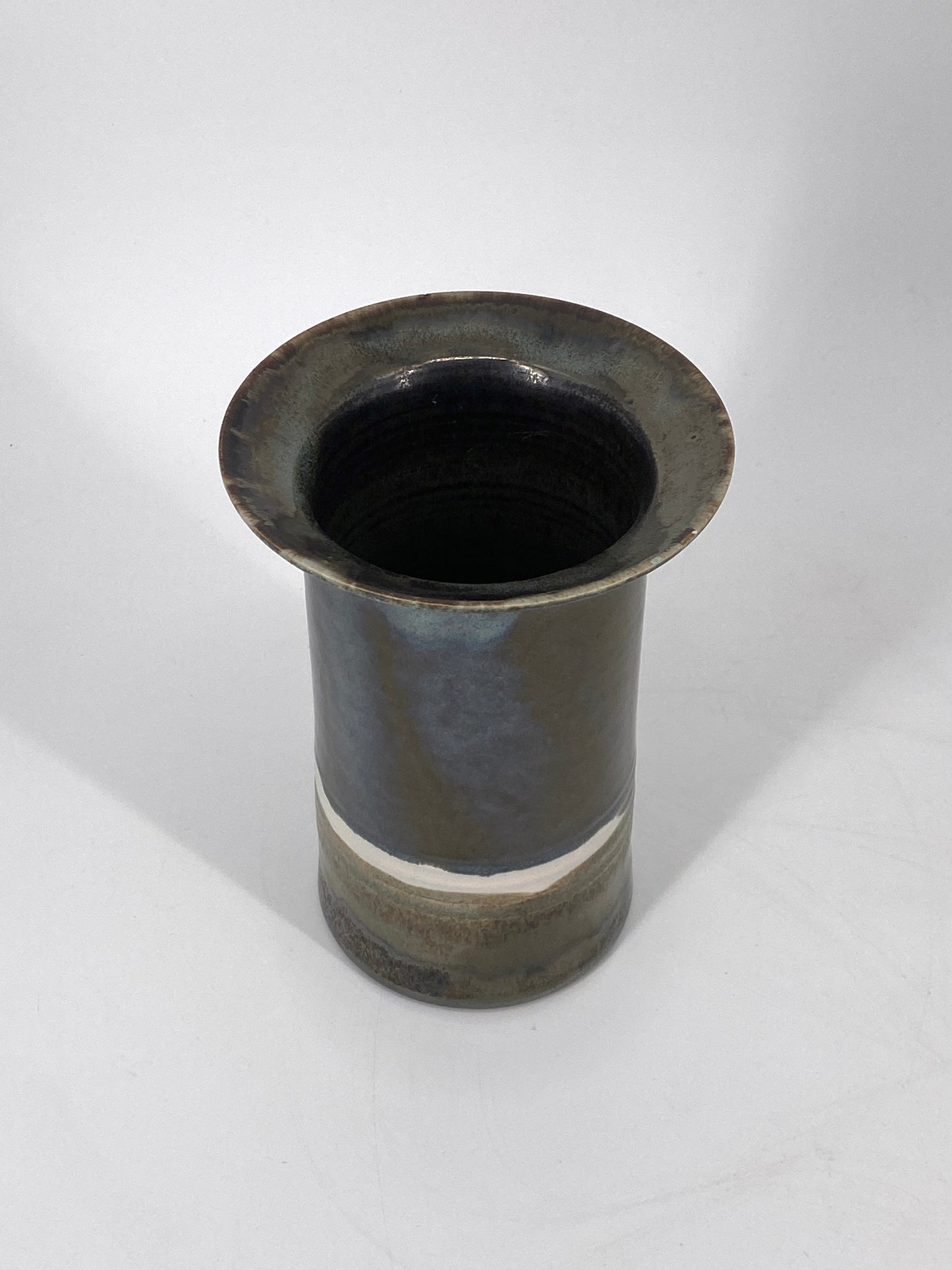 Studiokeramik Vase mit grünem Farbverlauf, 70er