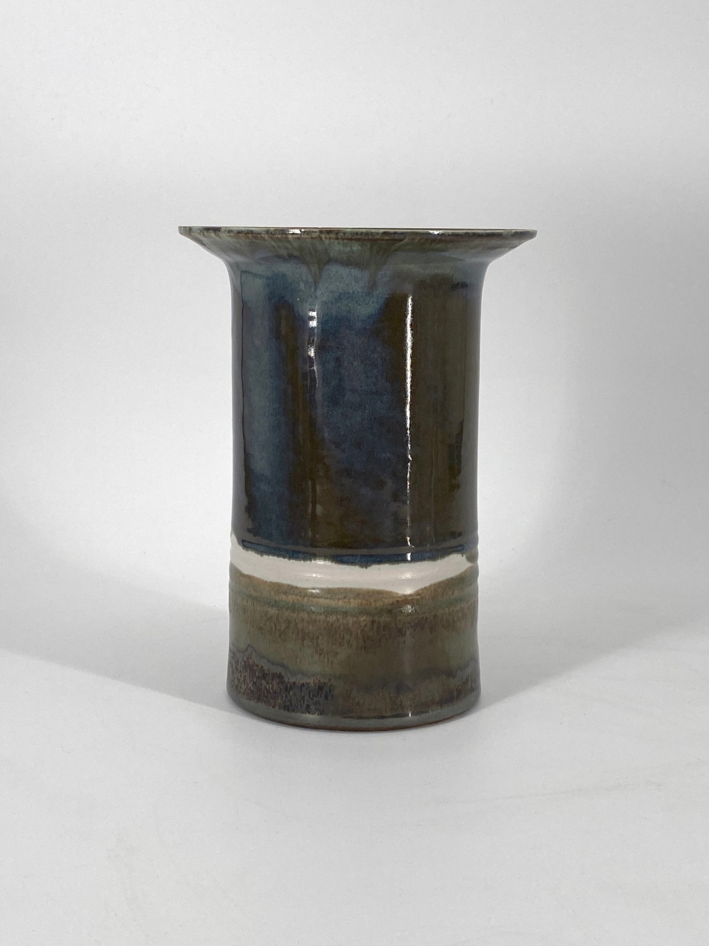 Studiokeramik Vase mit grünem Farbverlauf, 70er