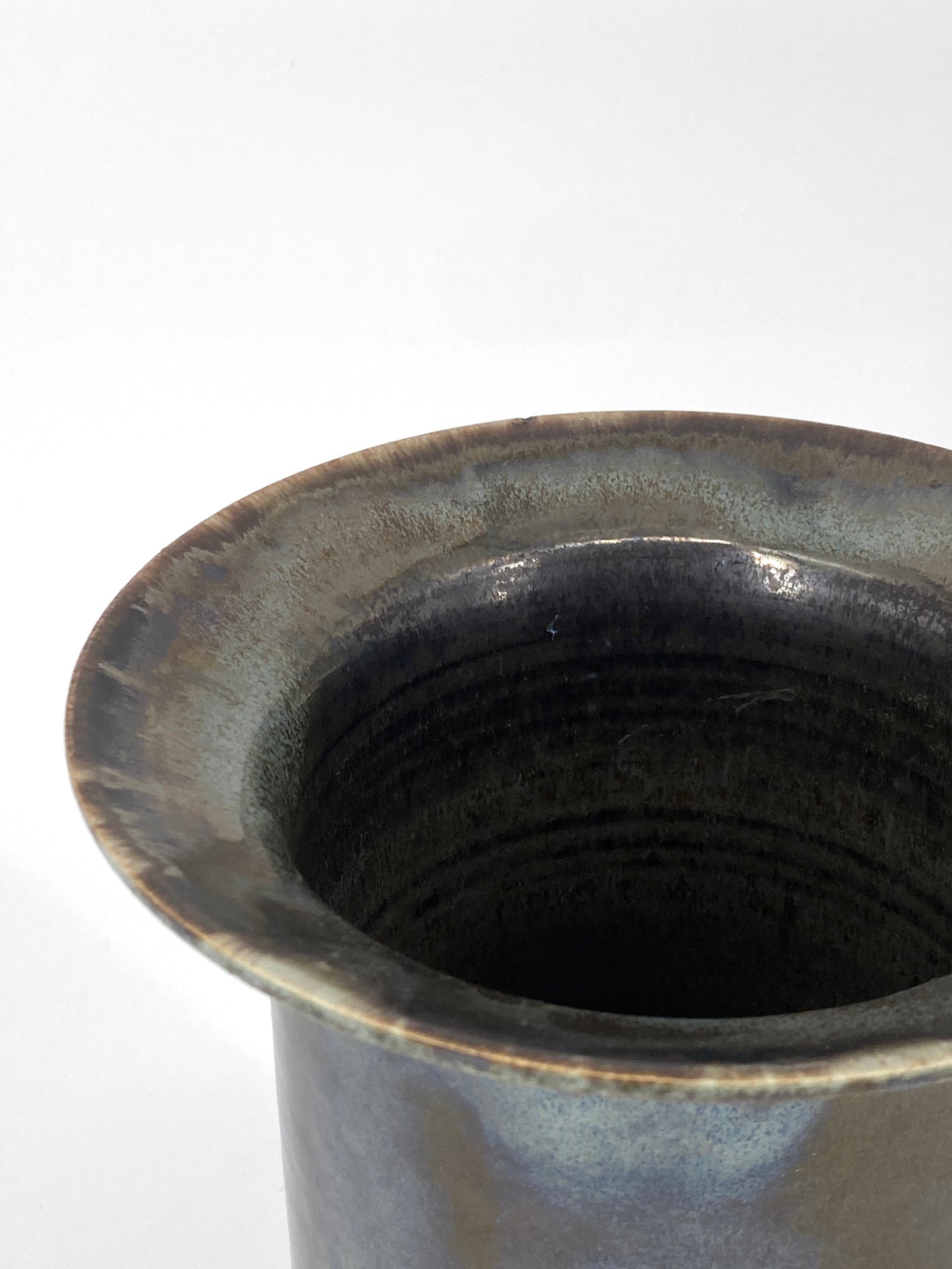 Studiokeramik Vase mit grünem Farbverlauf, 70er