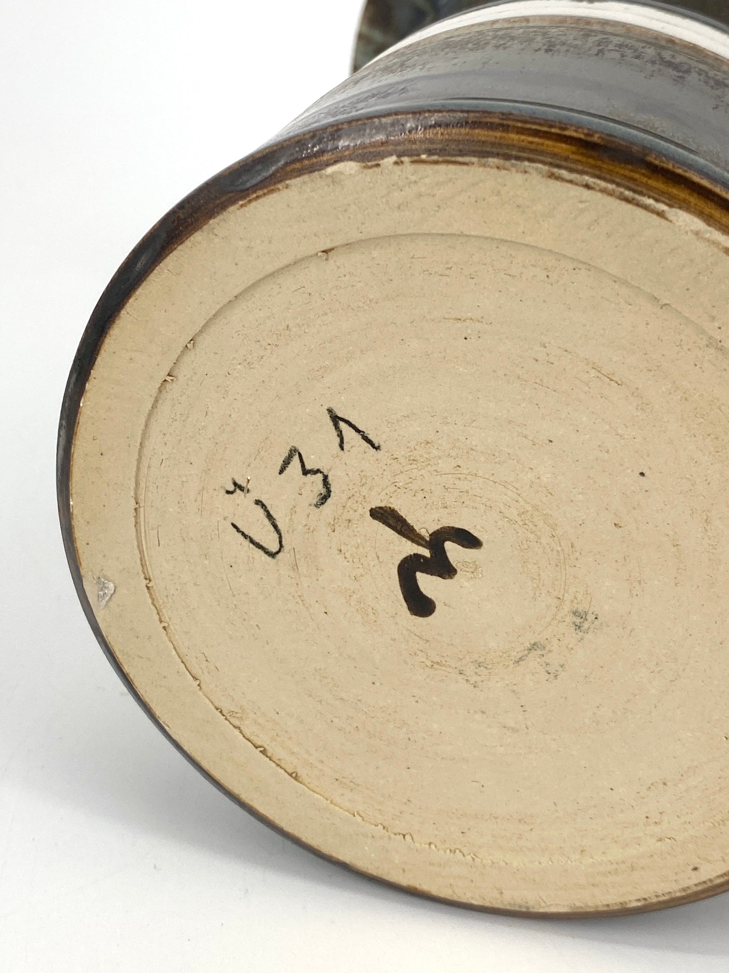 Studiokeramik Vase mit grünem Farbverlauf, 70er