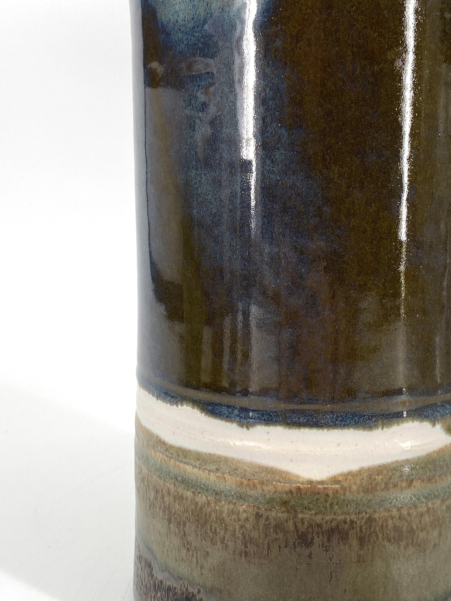Studiokeramik Vase mit grünem Farbverlauf, 70er