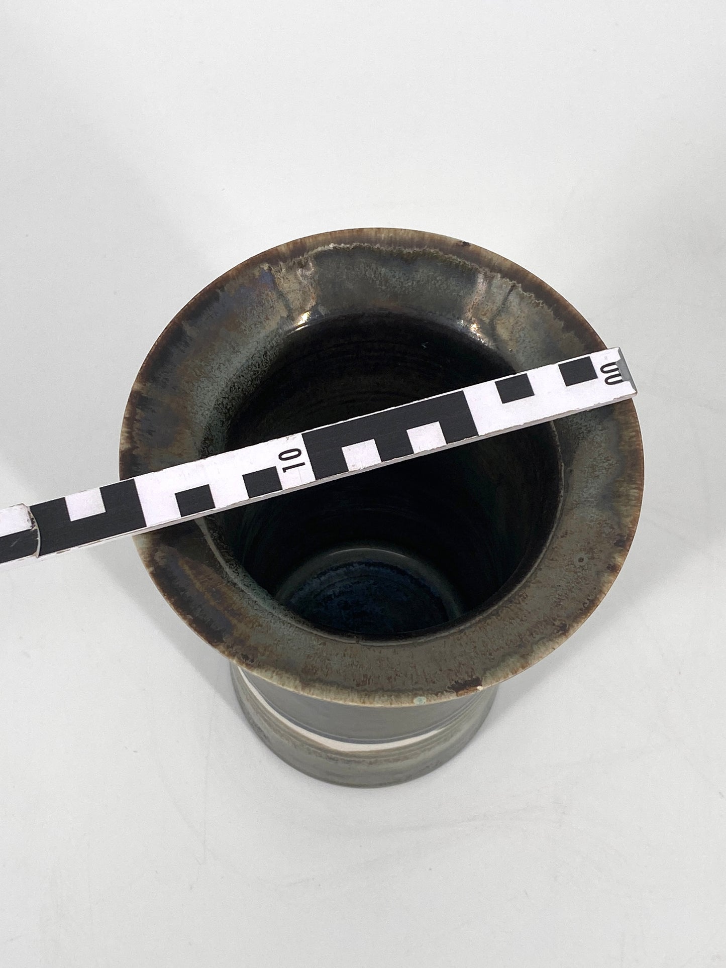 Studiokeramik Vase mit grünem Farbverlauf, 70er