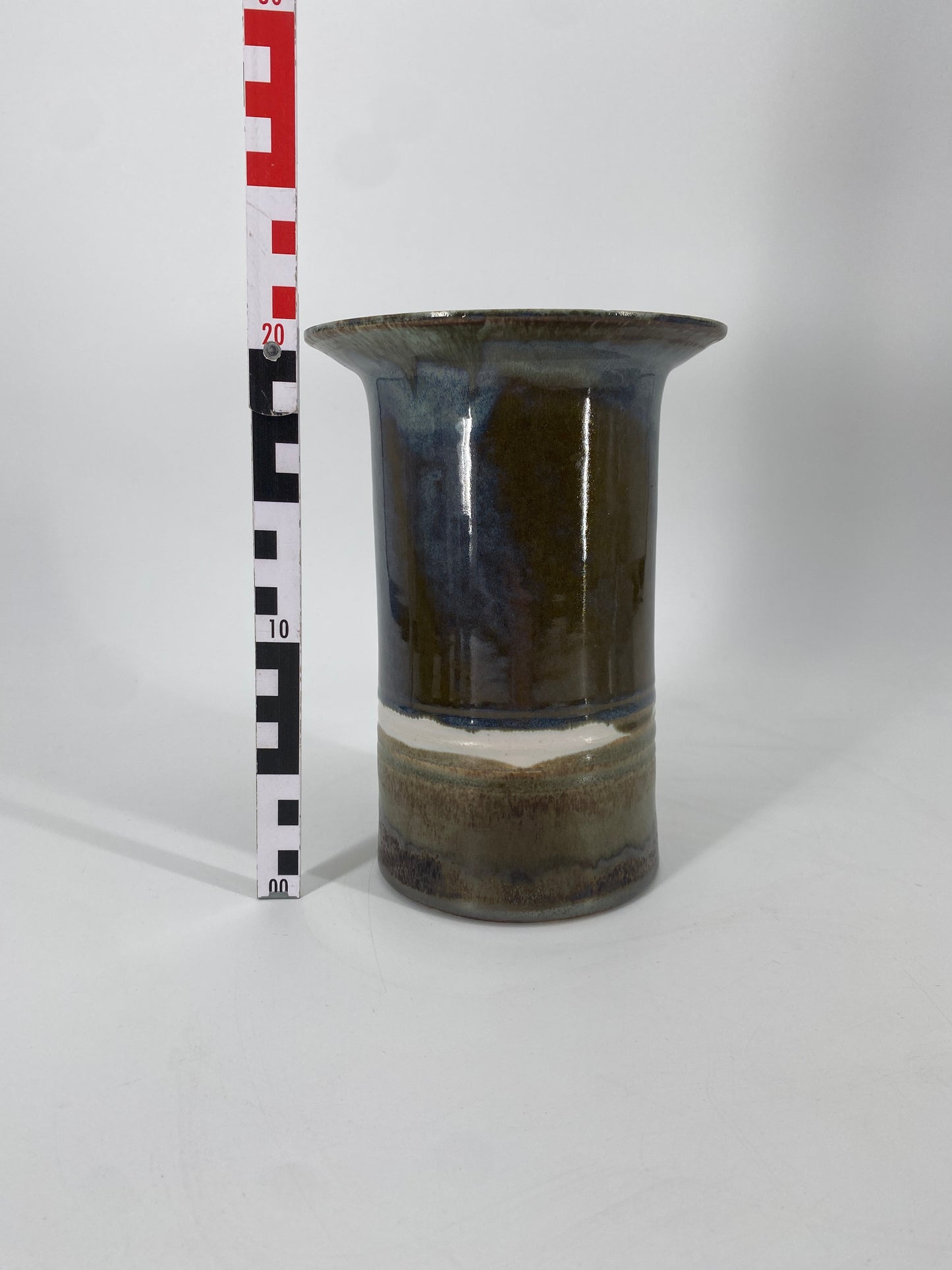 Studiokeramik Vase mit grünem Farbverlauf, 70er