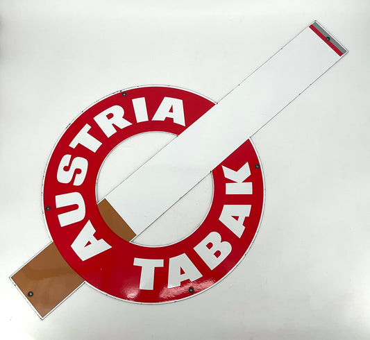 Großes Emaille-Werbeschild für Austria Tabak aus Österreich, 80er