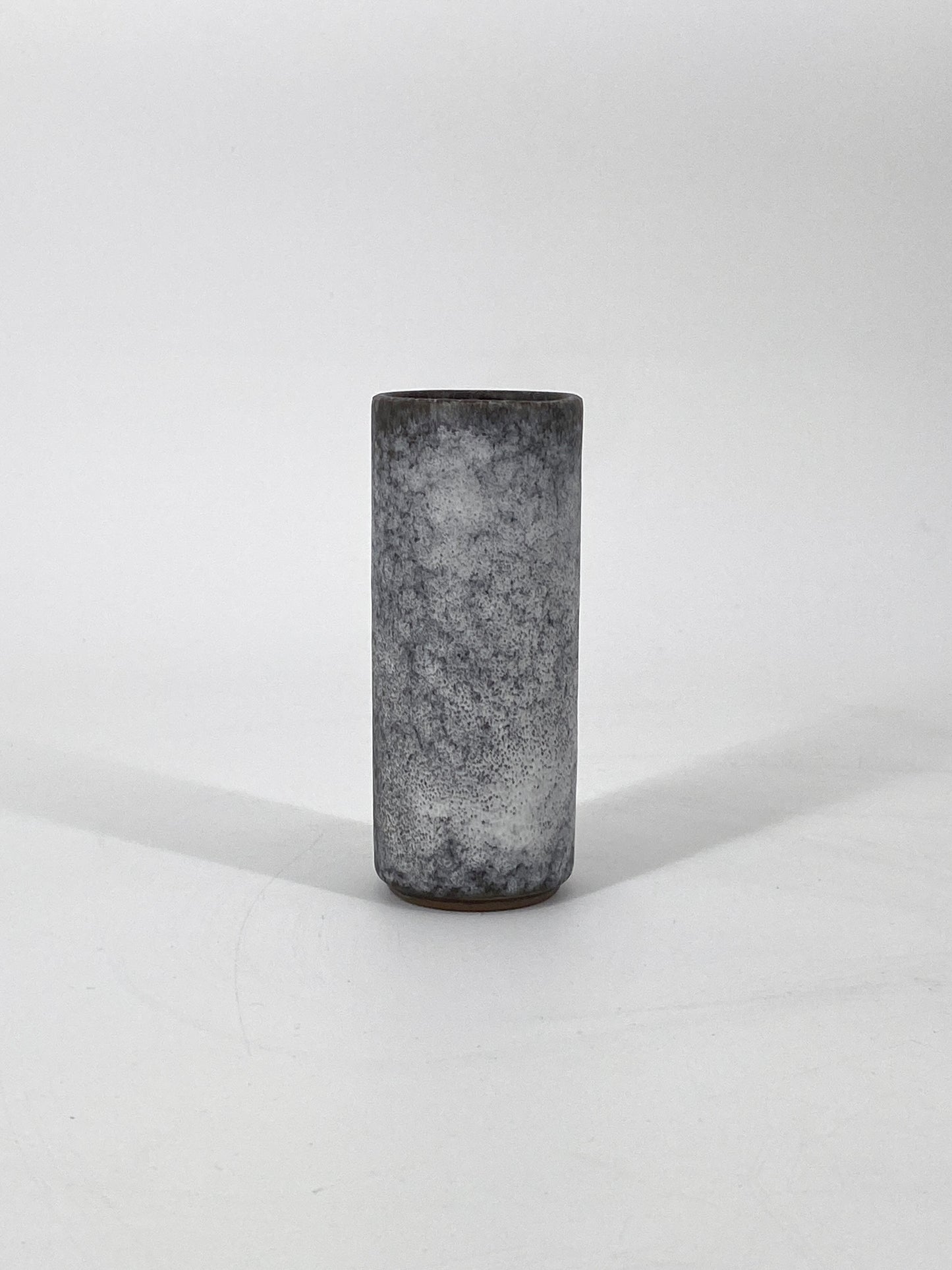 kleine zylindrische Studiokeramik Vase von Peter Delius, Hamelner Töpferei, 60er