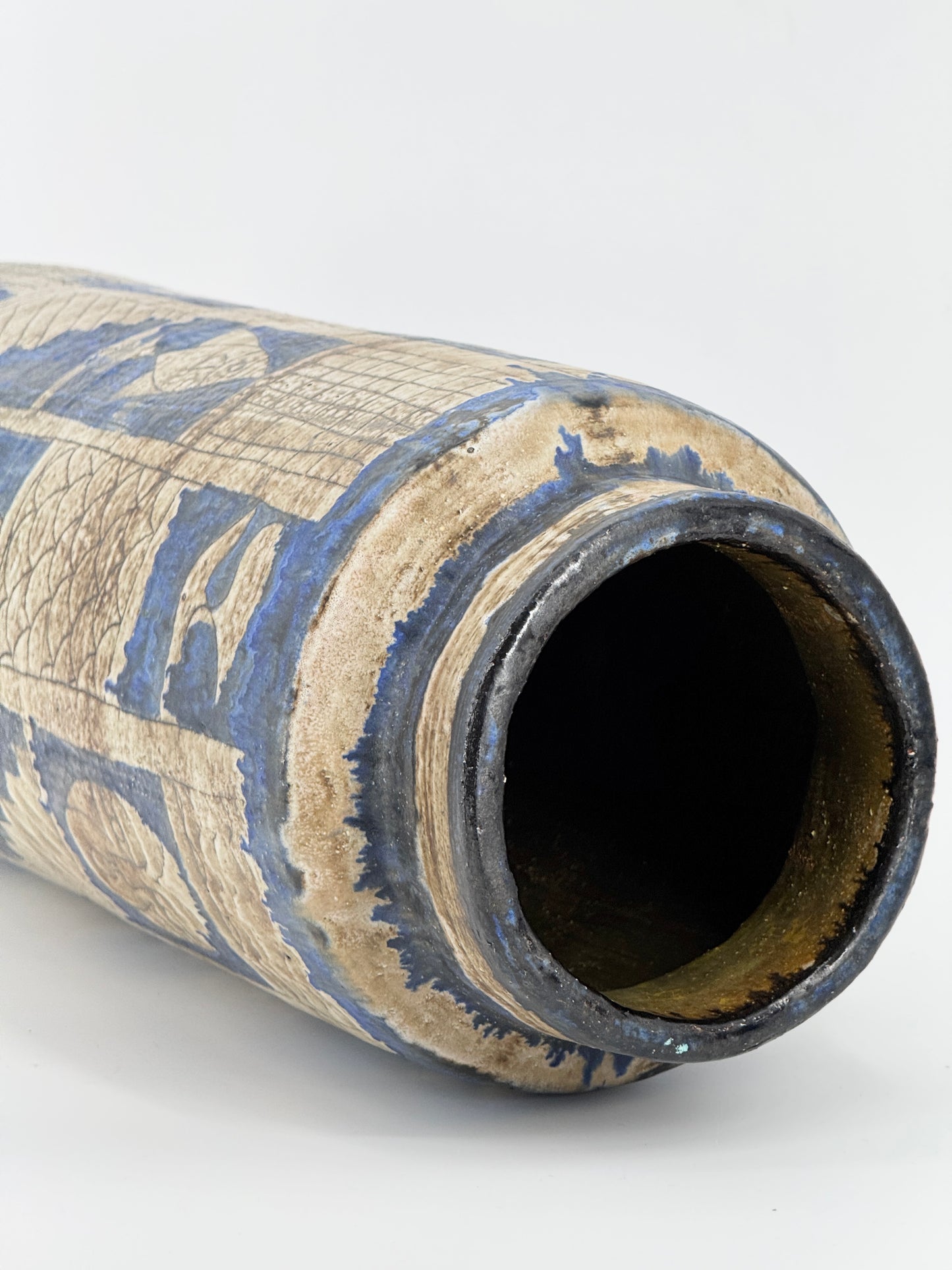 Große Vase von Gerhard Liebenthron, Ritzdekor, signiert, 1962