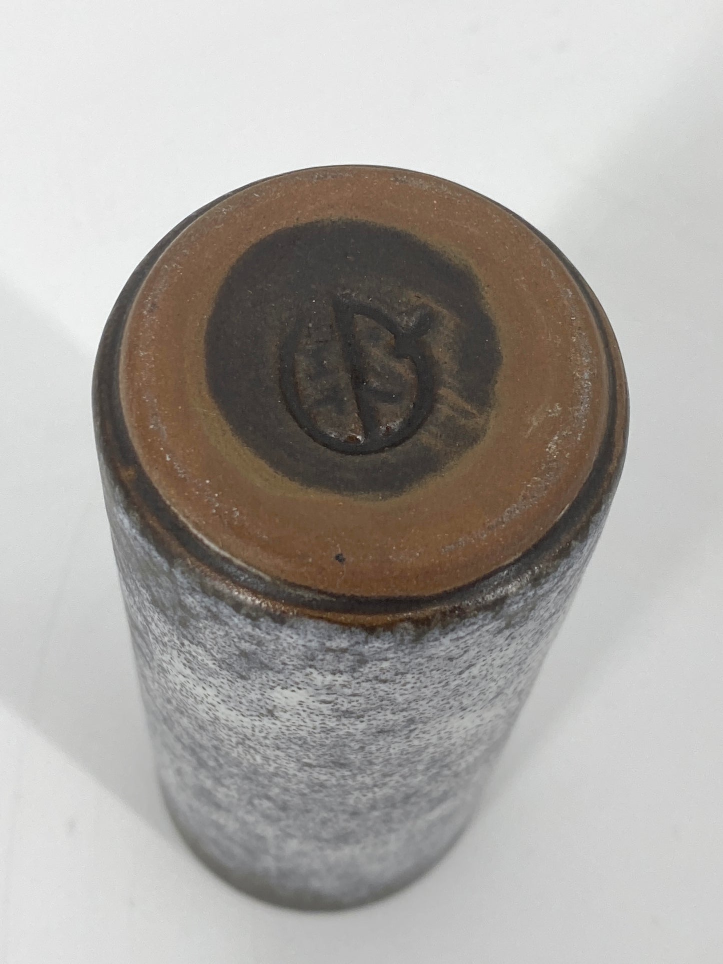 kleine zylindrische Studiokeramik Vase von Peter Delius, Hamelner Töpferei, 60er