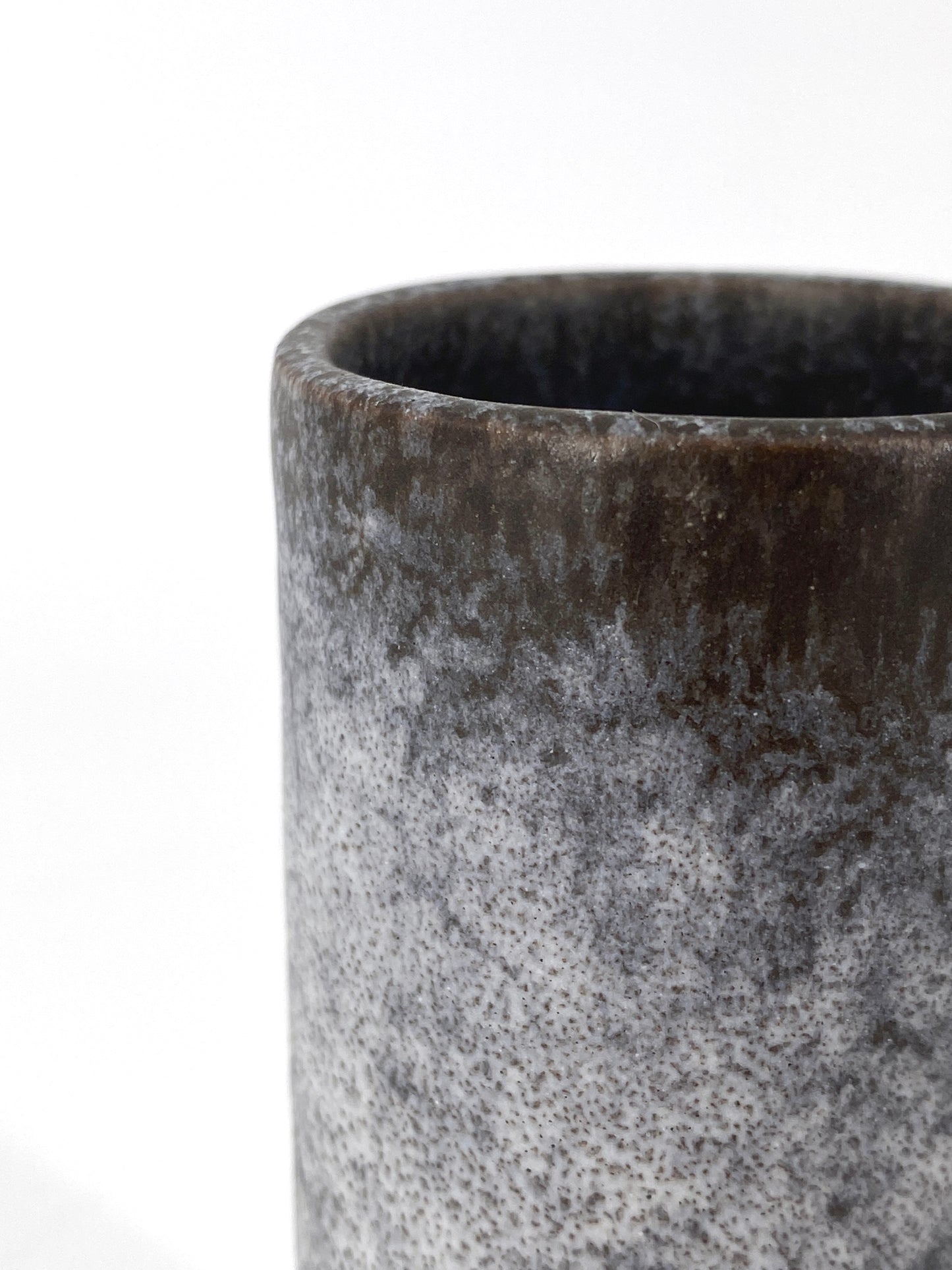 kleine zylindrische Studiokeramik Vase von Peter Delius, Hamelner Töpferei, 60er