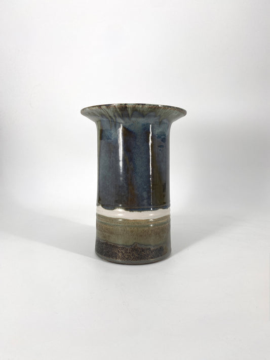 Studiokeramik Vase mit grünem Farbverlauf, 70er