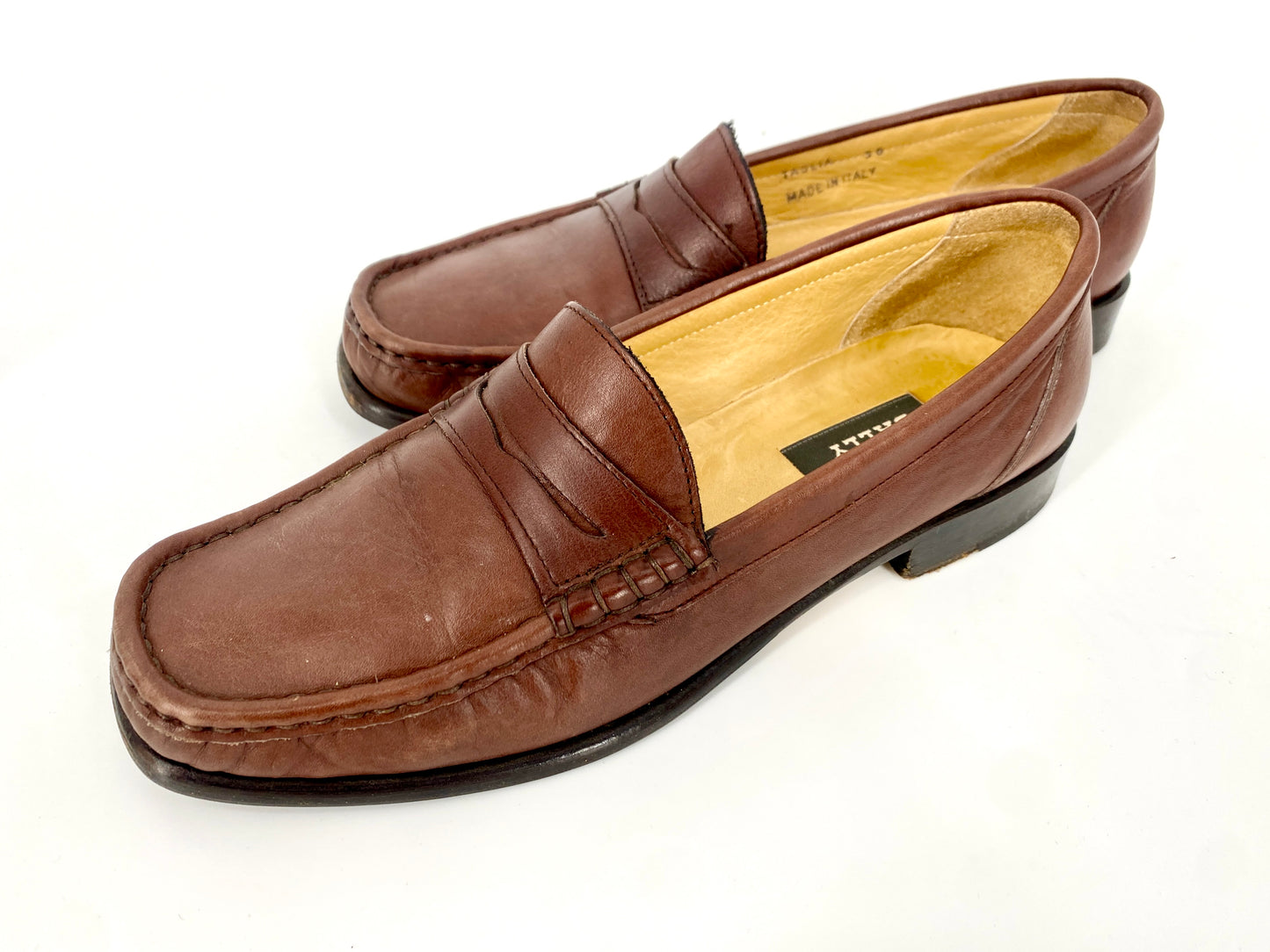 2 x Bally Damenschuhe Switzerland, Leder Loafer/Slipper