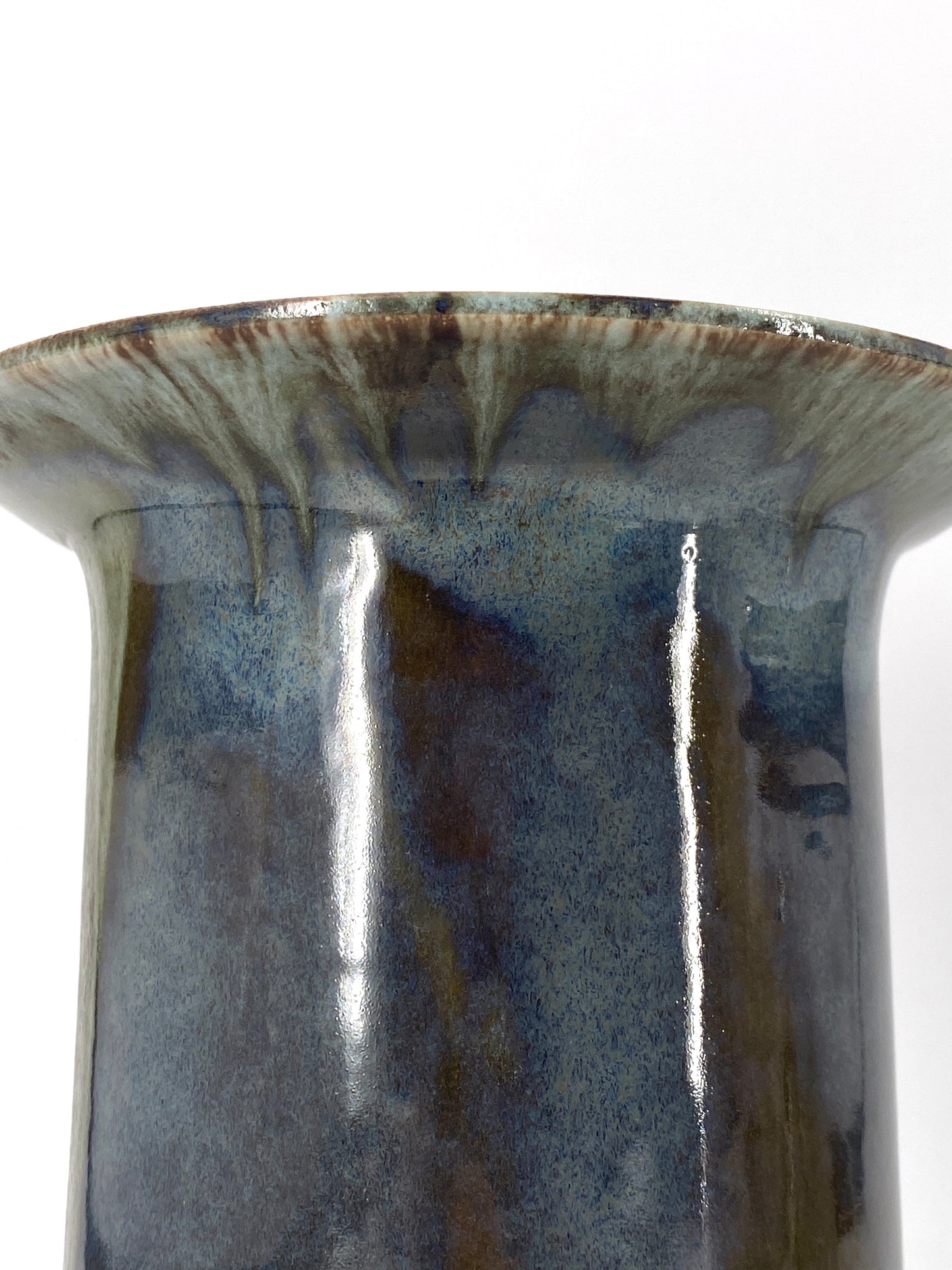 Studiokeramik Vase mit grünem Farbverlauf, 70er