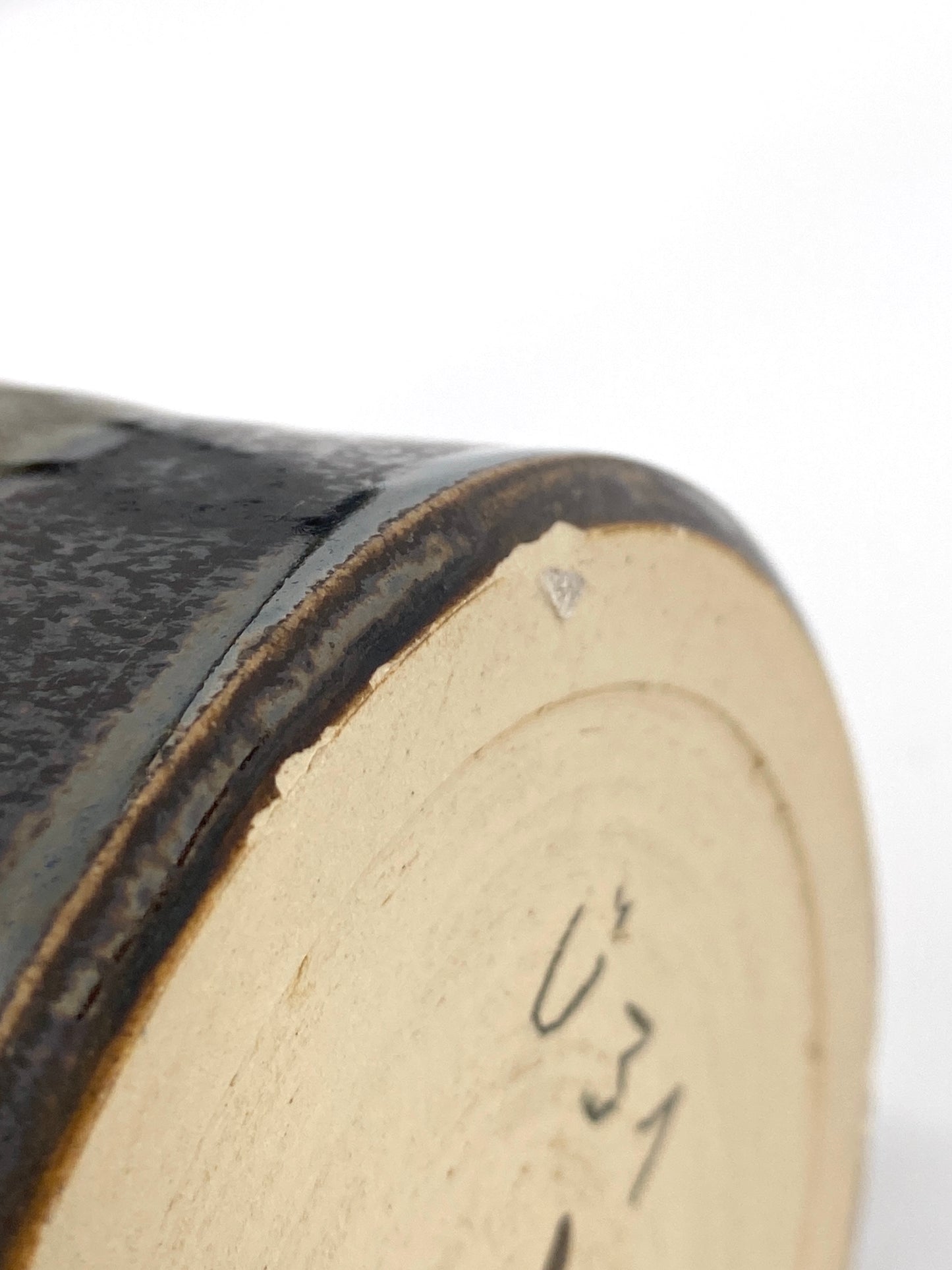 Studiokeramik Vase mit grünem Farbverlauf, 70er