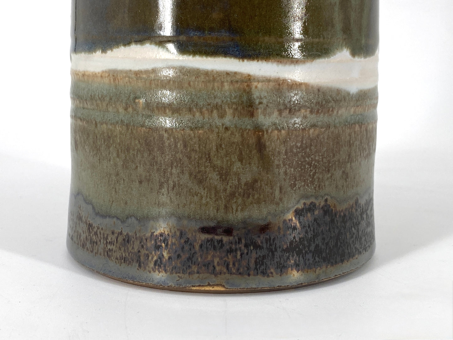 Studiokeramik Vase mit grünem Farbverlauf, 70er