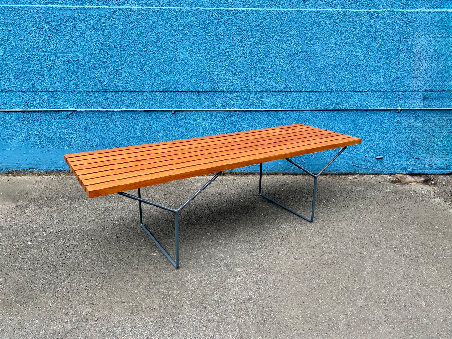 Sitzbank Mo.400 in Teak von Harry Bertoia für Knoll International, USA 1950er