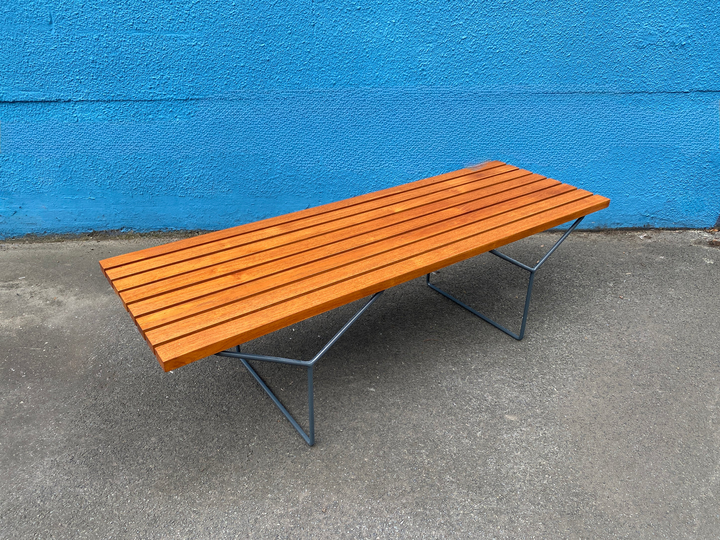 Sitzbank Mo.400 in Teak von Harry Bertoia für Knoll International, USA 1950er