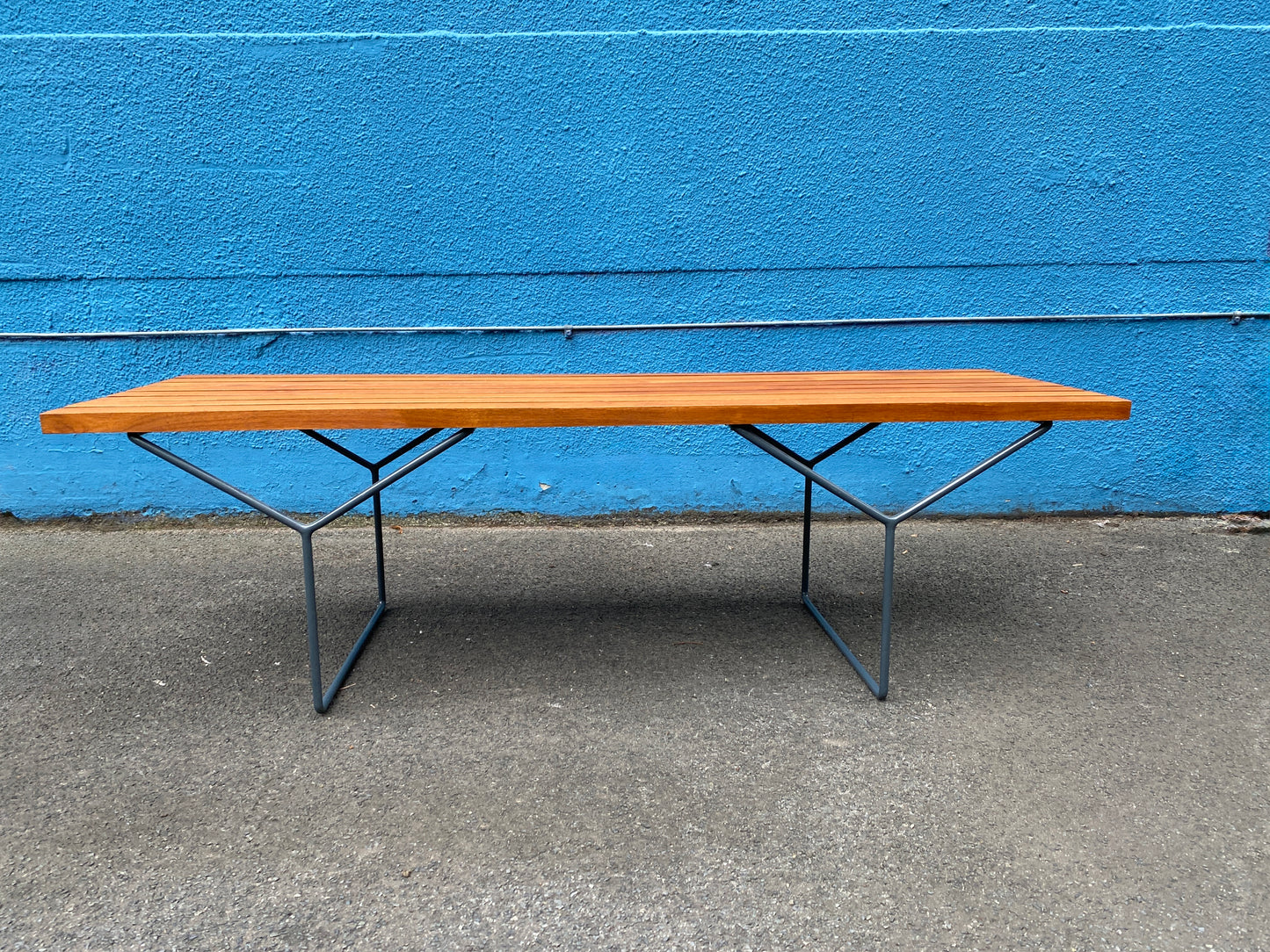 Sitzbank Mo.400 in Teak von Harry Bertoia für Knoll International, USA 1950er