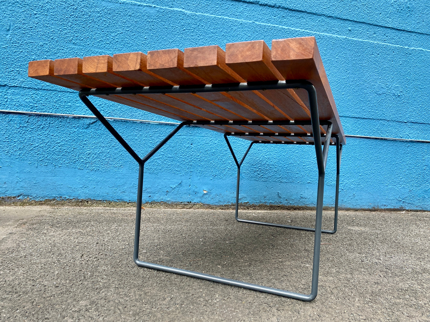 Sitzbank Mo.400 in Teak von Harry Bertoia für Knoll International, USA 1950er