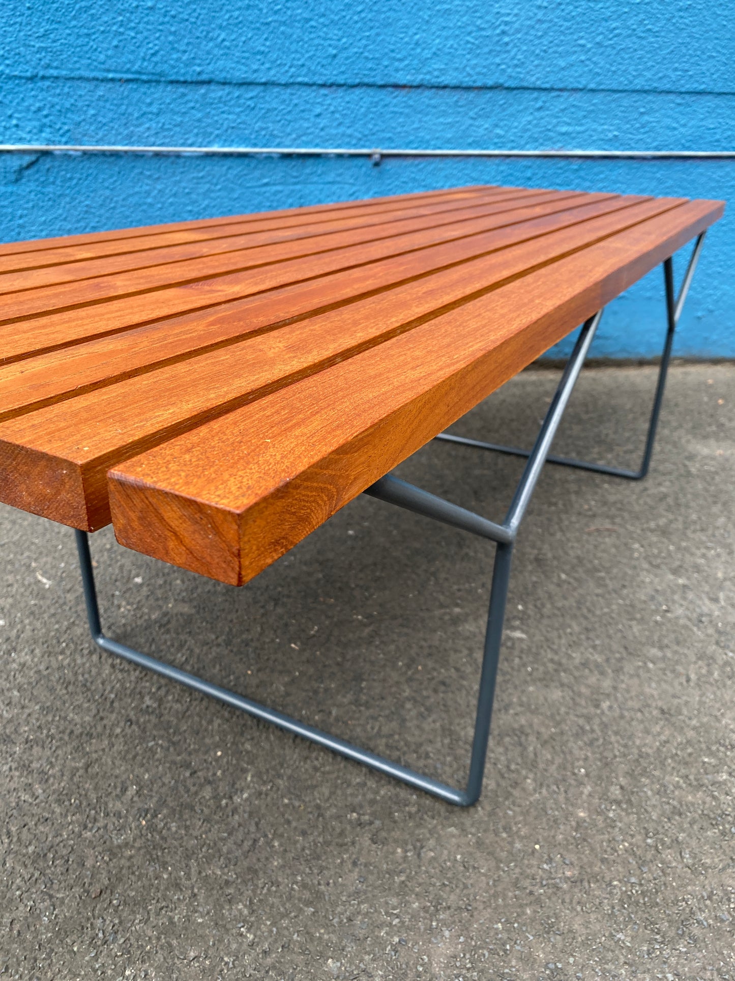 Sitzbank Mo.400 in Teak von Harry Bertoia für Knoll International, USA 1950er