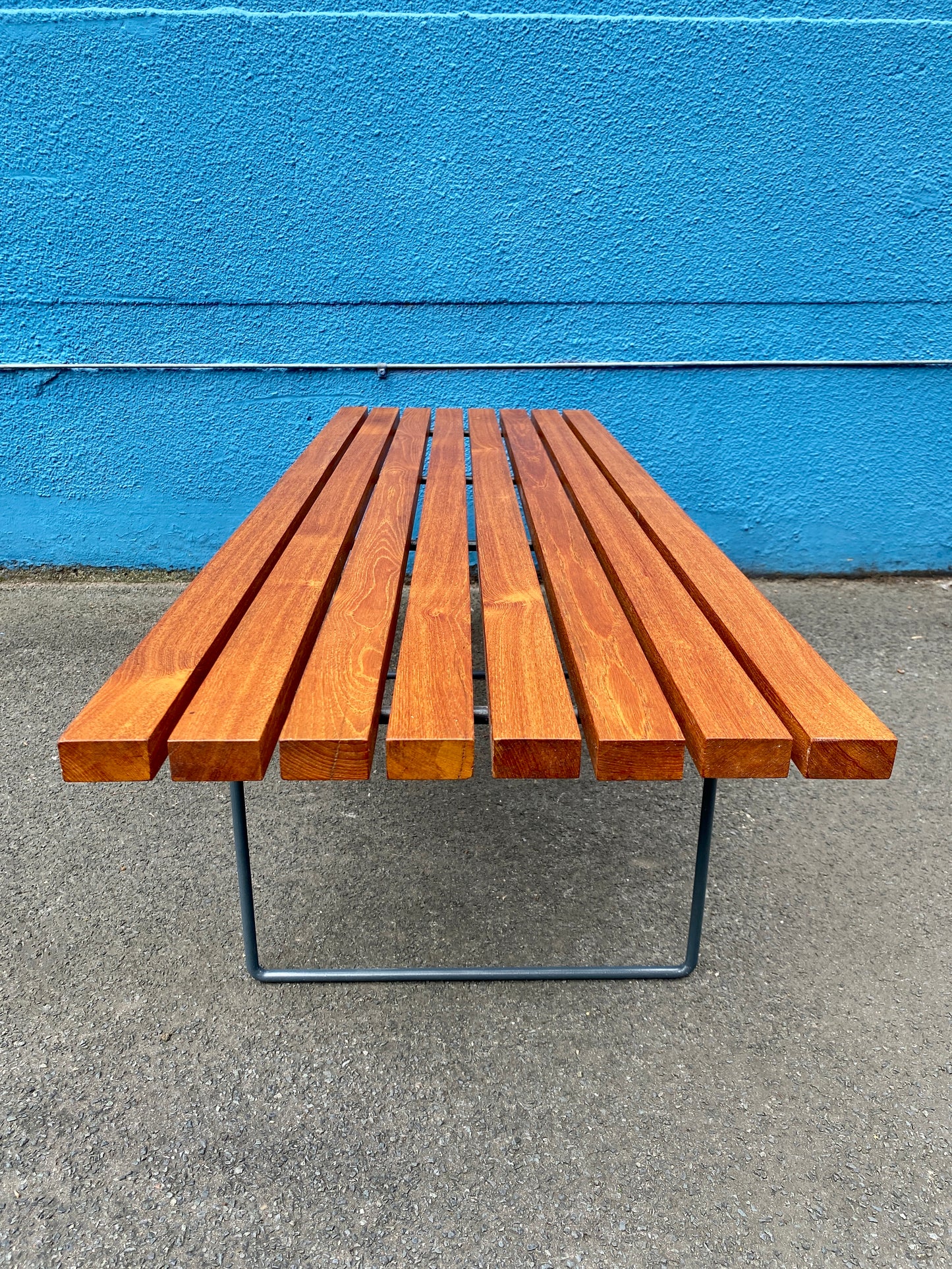 Sitzbank Mo.400 in Teak von Harry Bertoia für Knoll International, USA 1950er